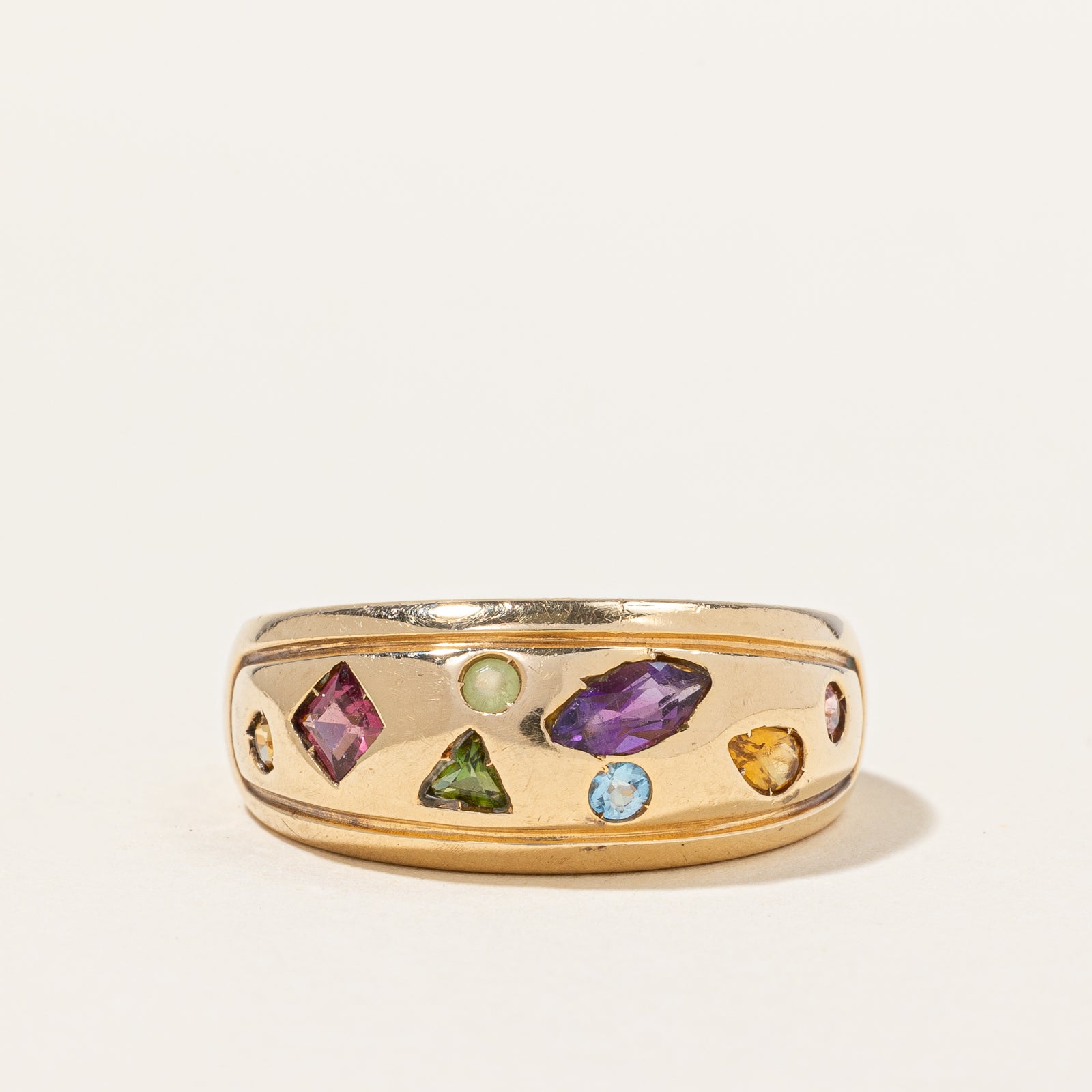 Multi Gem Flush Set Ring | 0.28ctw | SZ 10 |