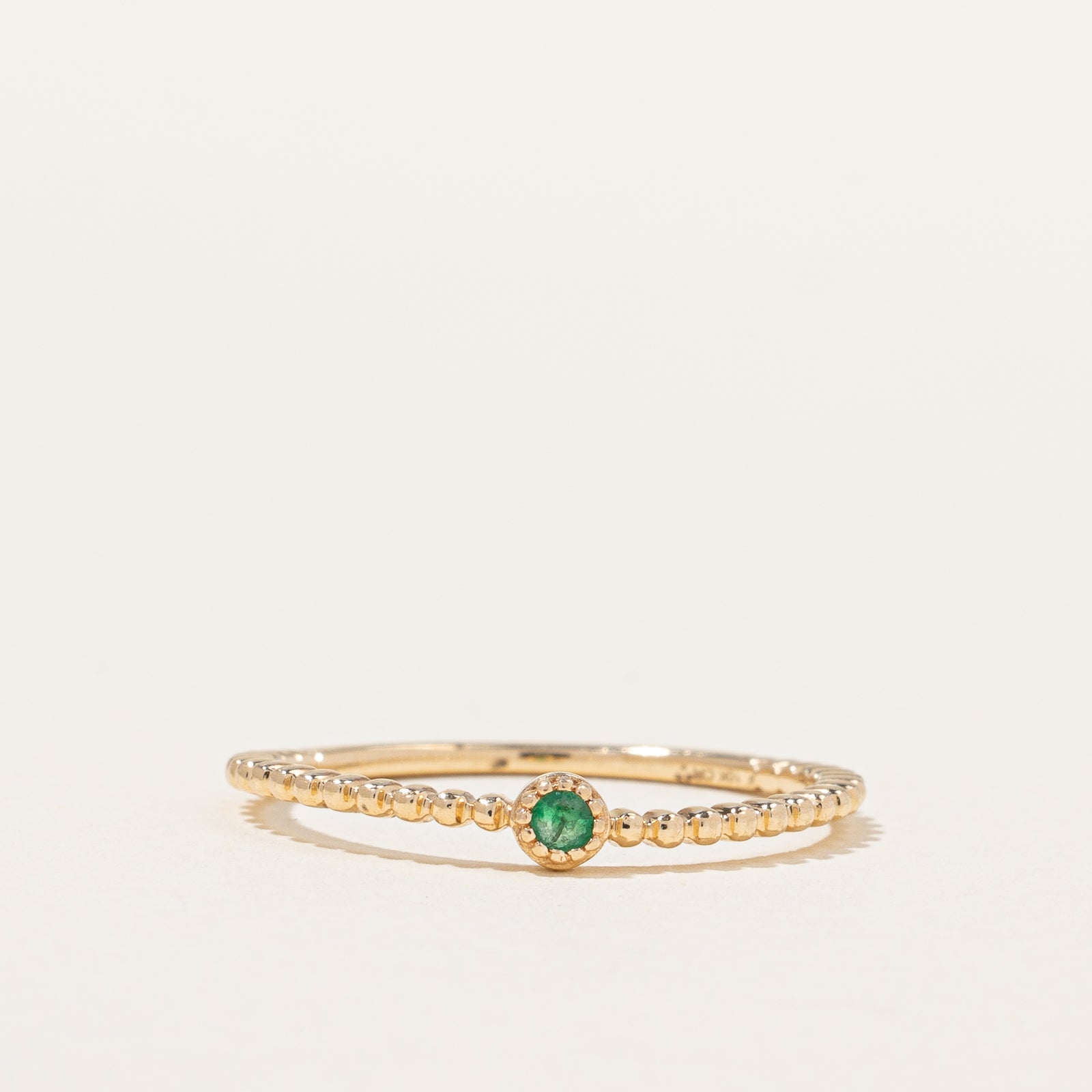 Solitaire Emerald Bezel Ring | 0.02ct | SZ 6.5 |