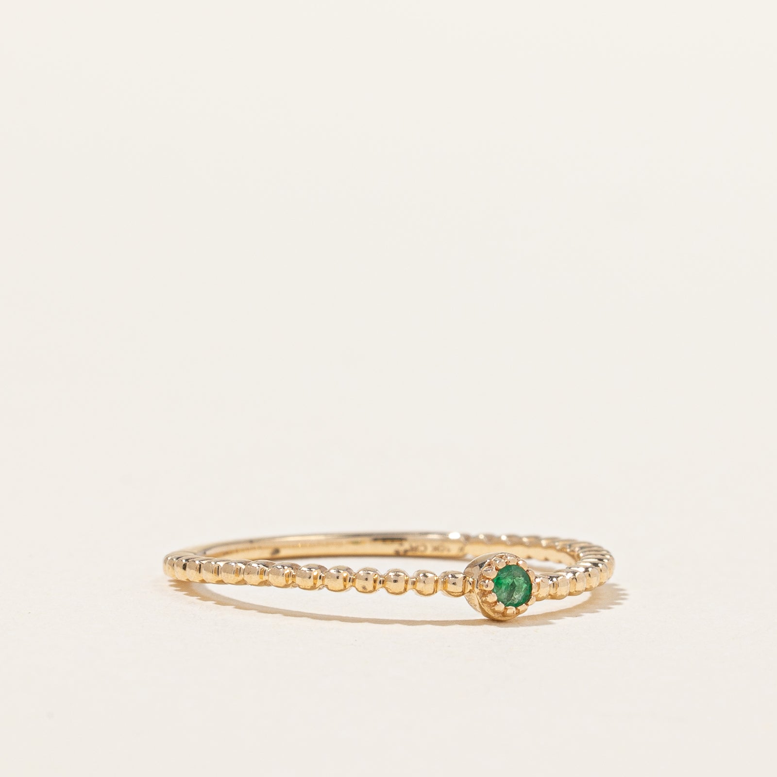 Solitaire Emerald Bezel Ring | 0.02ct | SZ 6.5 |