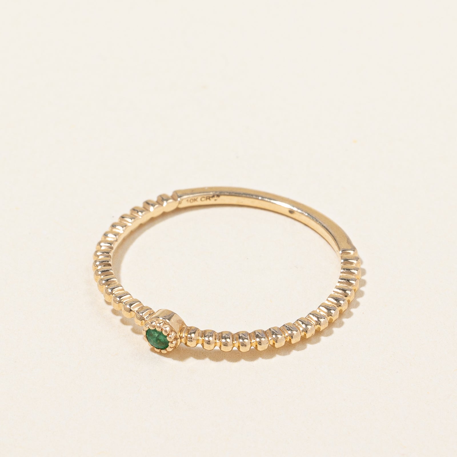 Solitaire Emerald Bezel Ring | 0.02ct | SZ 6.5 |