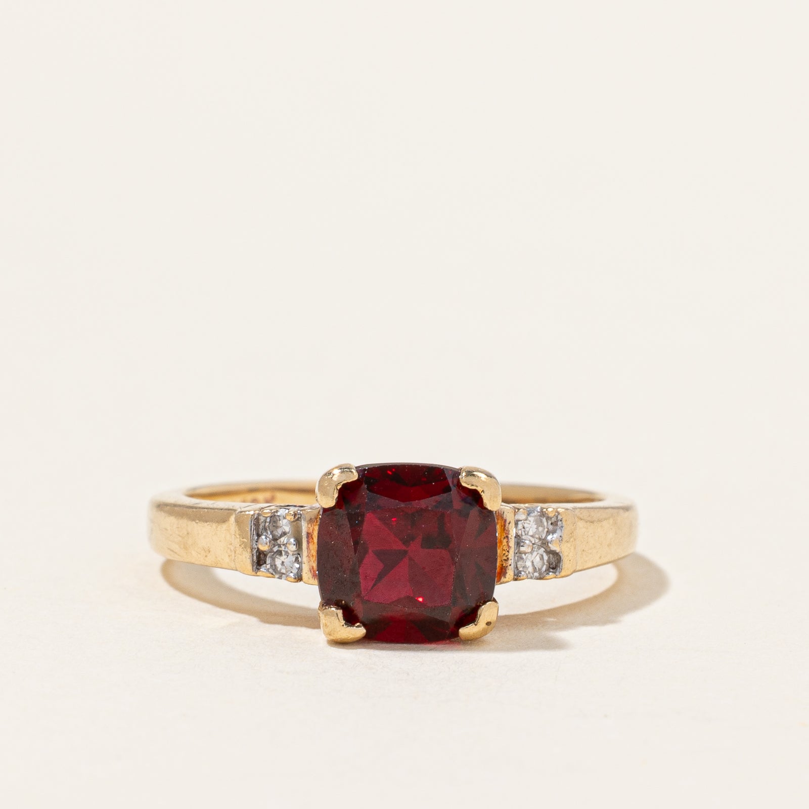 Lab Grown Ruby & Natural Diamond Cocktail Ring | 1.39ct, 0.02ctw | SZ 6.25 |