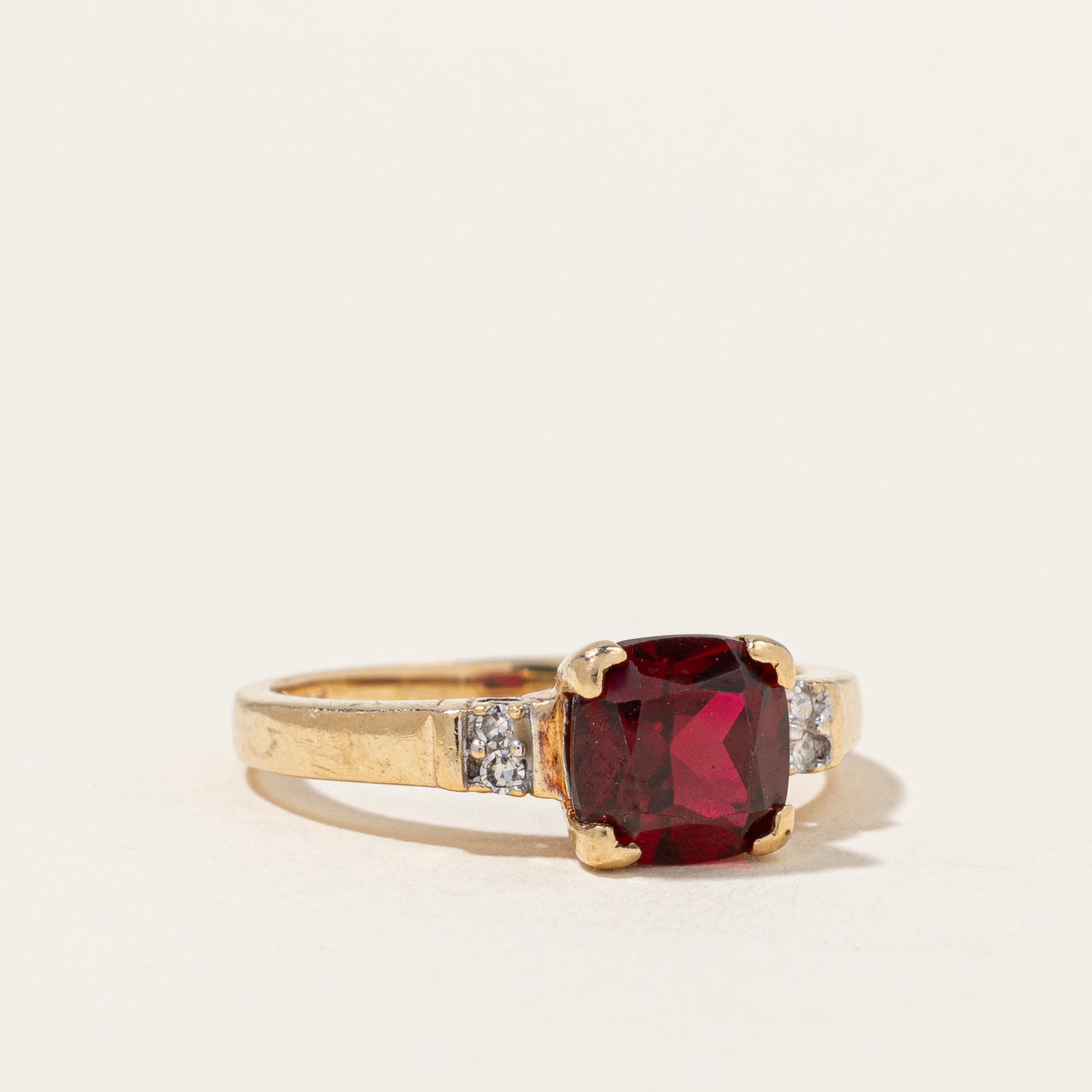 Lab Grown Ruby & Natural Diamond Cocktail Ring | 1.39ct, 0.02ctw | SZ 6.25 |