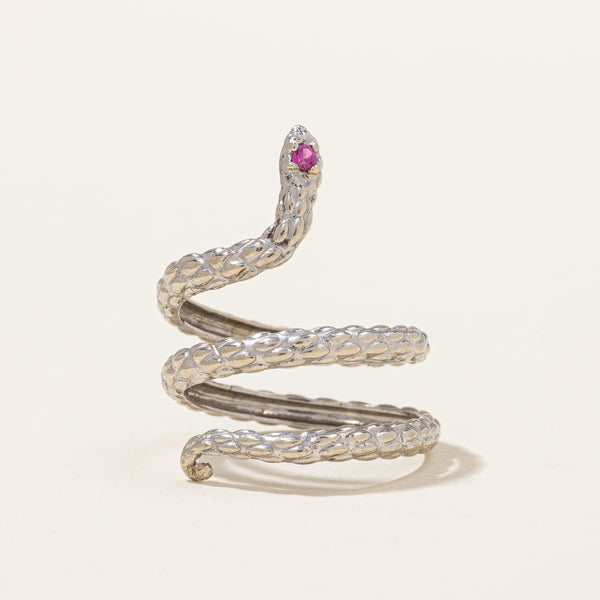 Ruby Coiled Snake Ring | 0.01ct | SZ 4.75 |