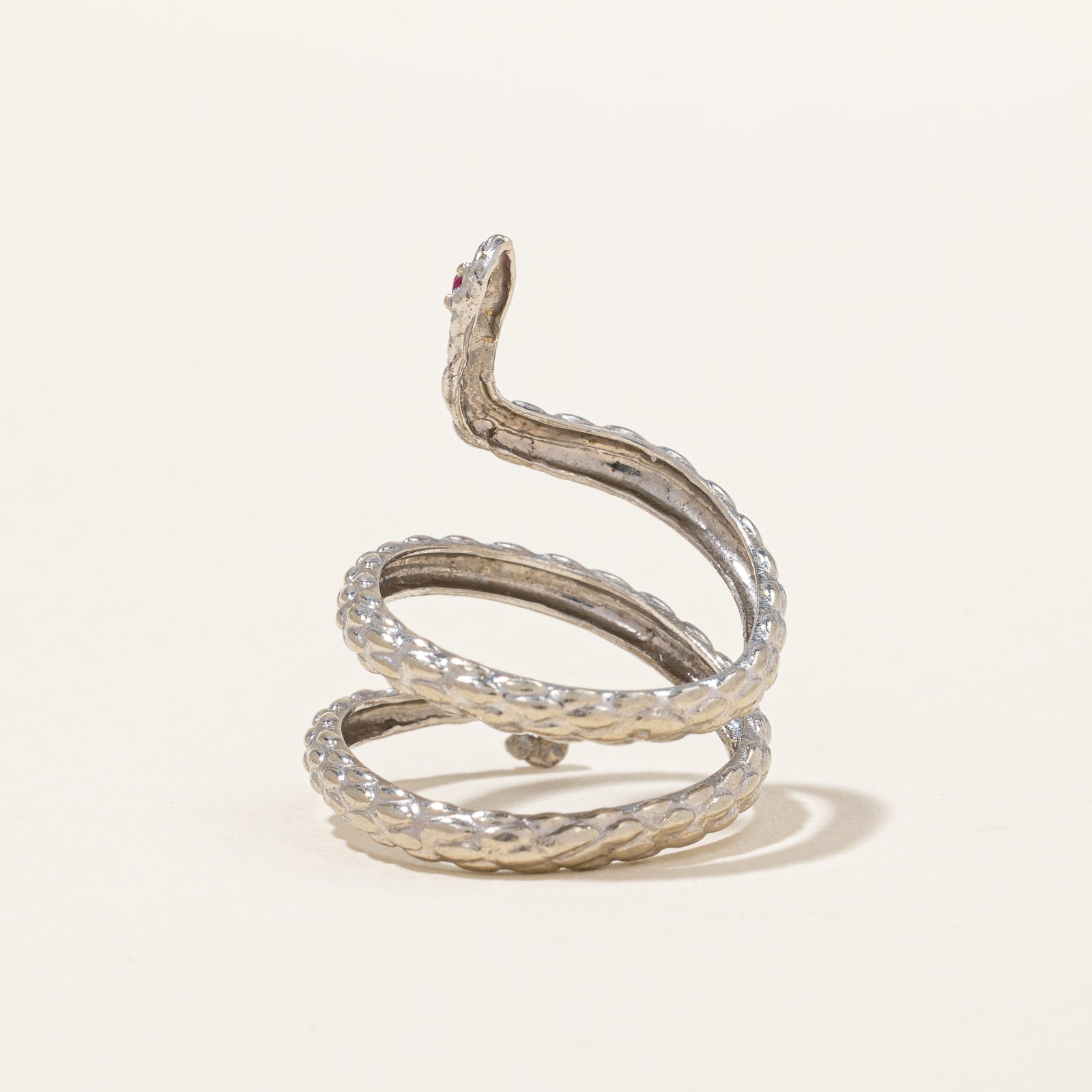 Ruby Coiled Snake Ring | 0.01ct | SZ 4.75 |