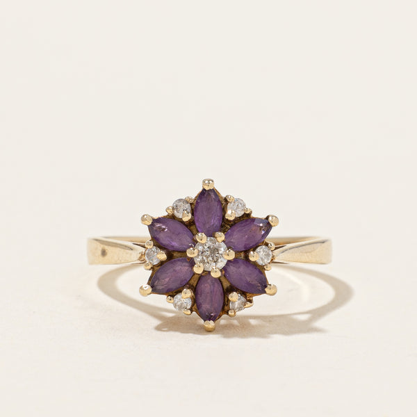 Amethyst & Diamond Cocktail Ring | 0.26ctw, 0.075ctw | SZ 5.5 |