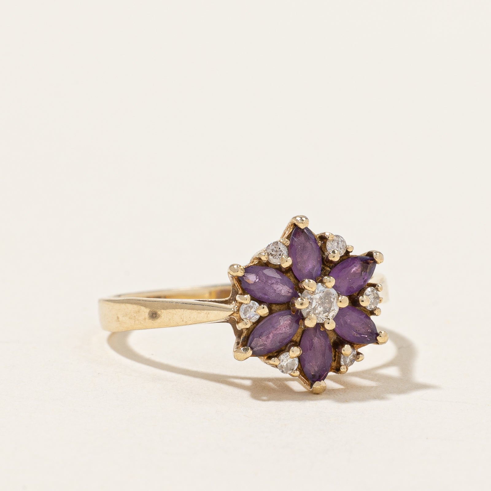 Amethyst & Diamond Cocktail Ring | 0.26ctw, 0.075ctw | SZ 5.5 |