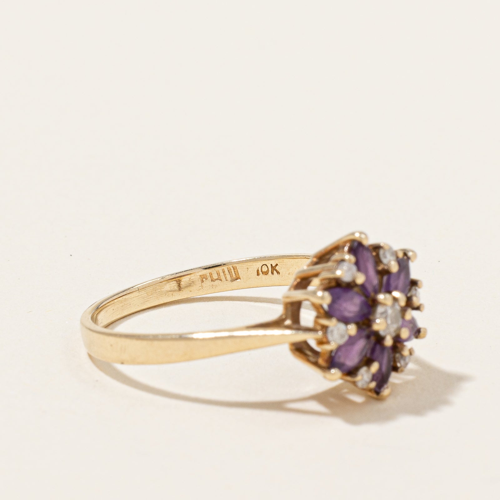 Amethyst & Diamond Cocktail Ring | 0.26ctw, 0.075ctw | SZ 5.5 |