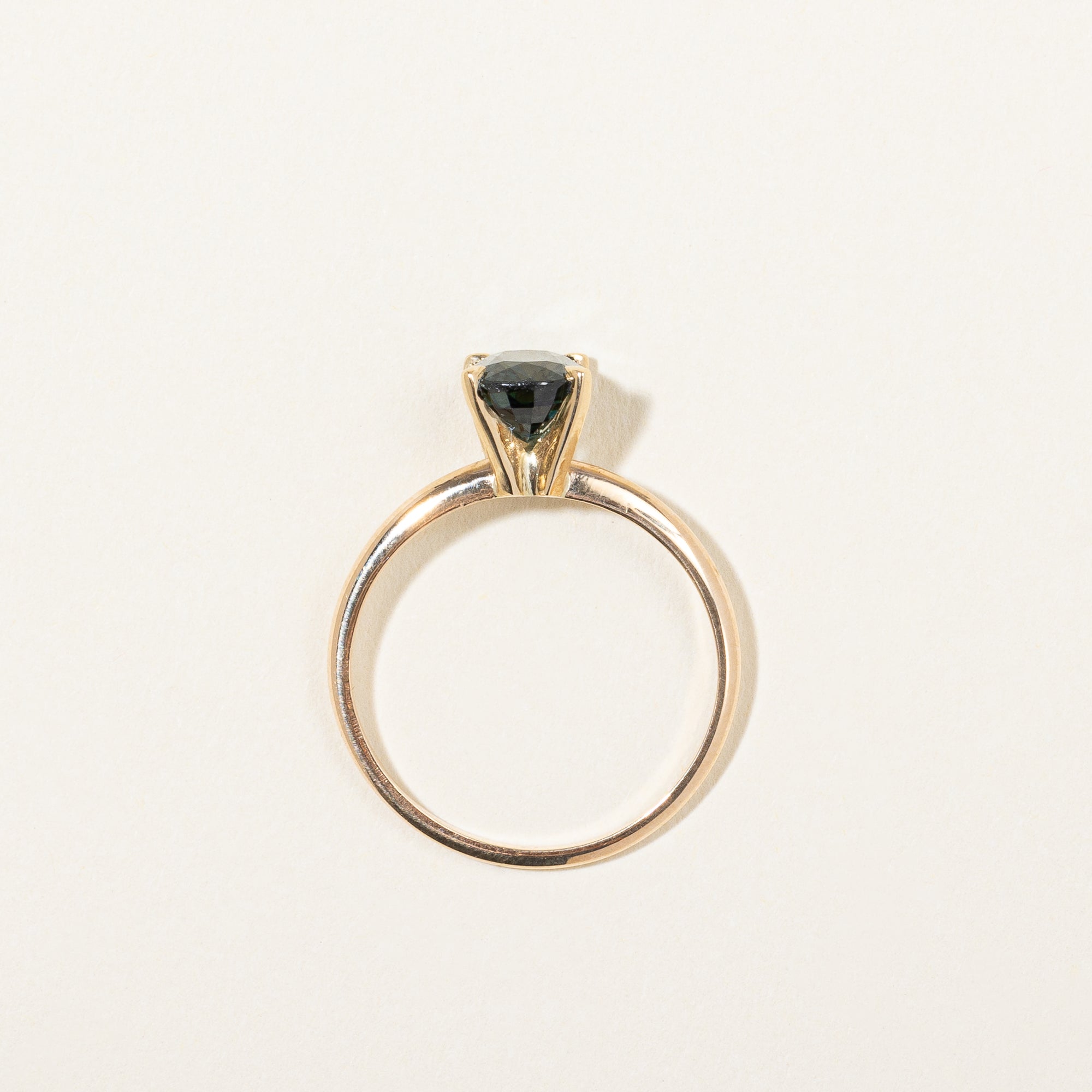 '100 Ways' 14k Gold Teal Sapphire Ring | 1.60 | SZ 6.75