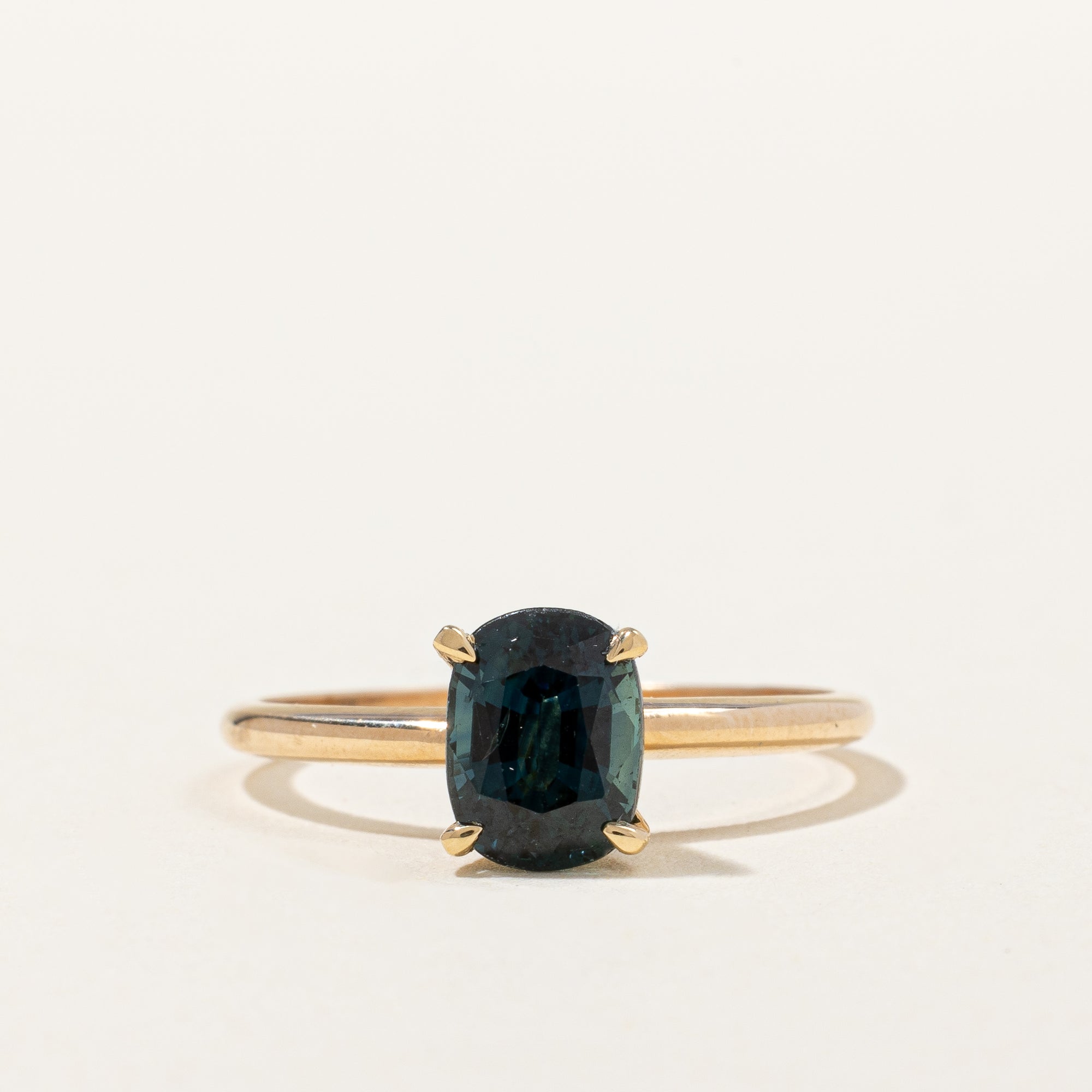 '100 Ways' 14k Gold Teal Sapphire Ring | 1.60 | SZ 6.75