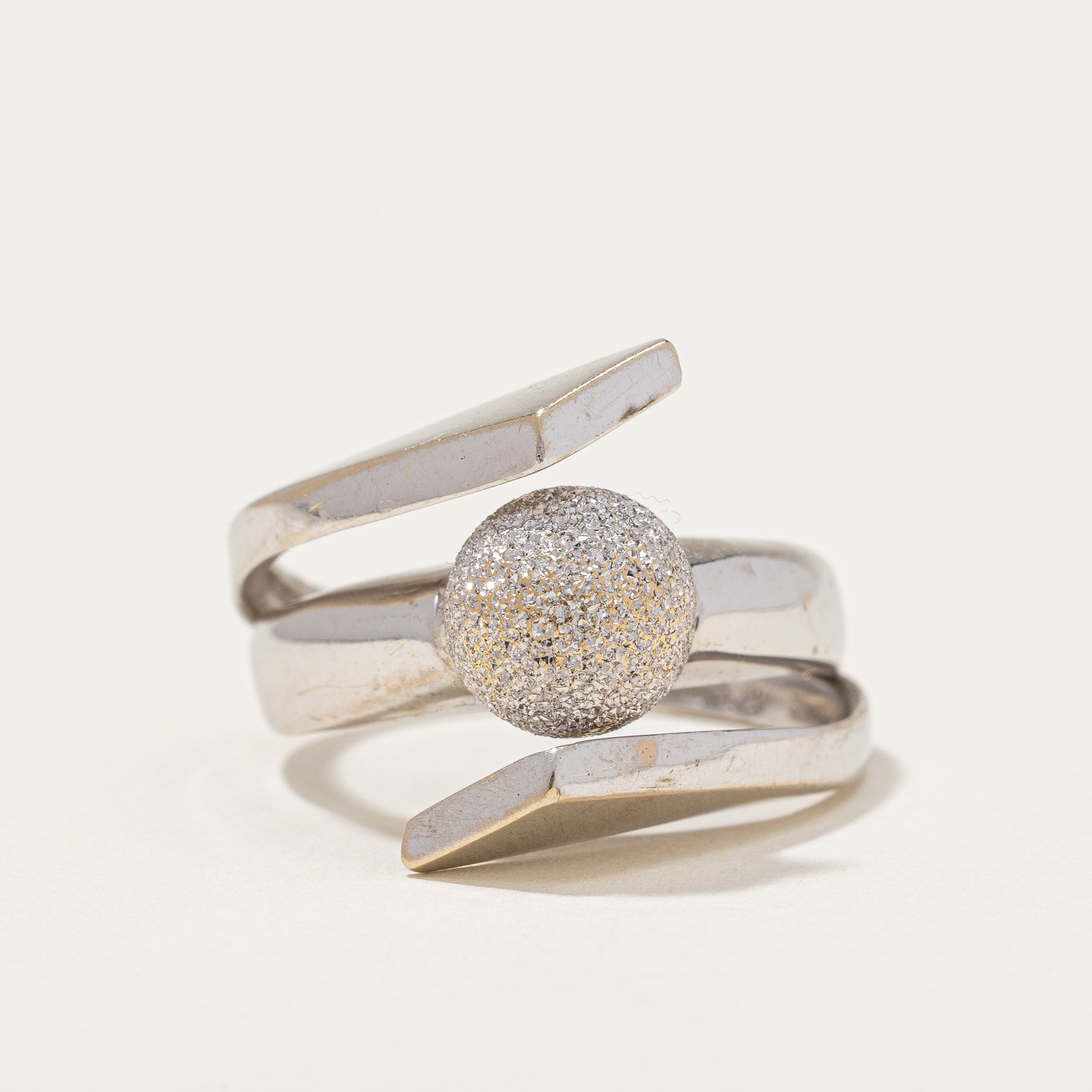 Diamond Cut Bypass Ball Ring | SZ 7.5 |