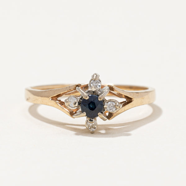 Blue Sapphire & Diamond Ring | 0.12ct, 0.04ctw | SZ 5.25 |