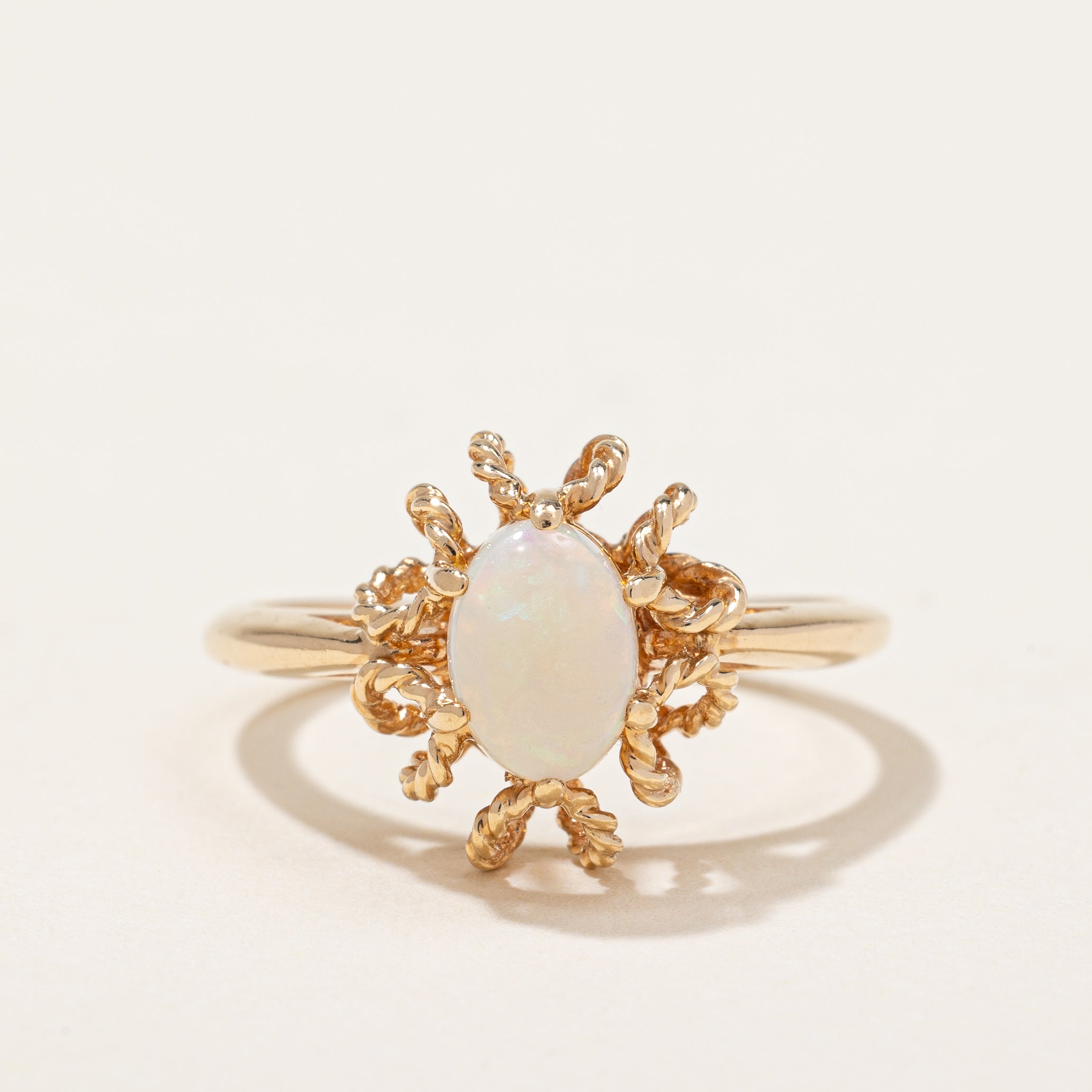 Open Work Opal Cocktail Ring | 0.50ct | SZ 6.25 |