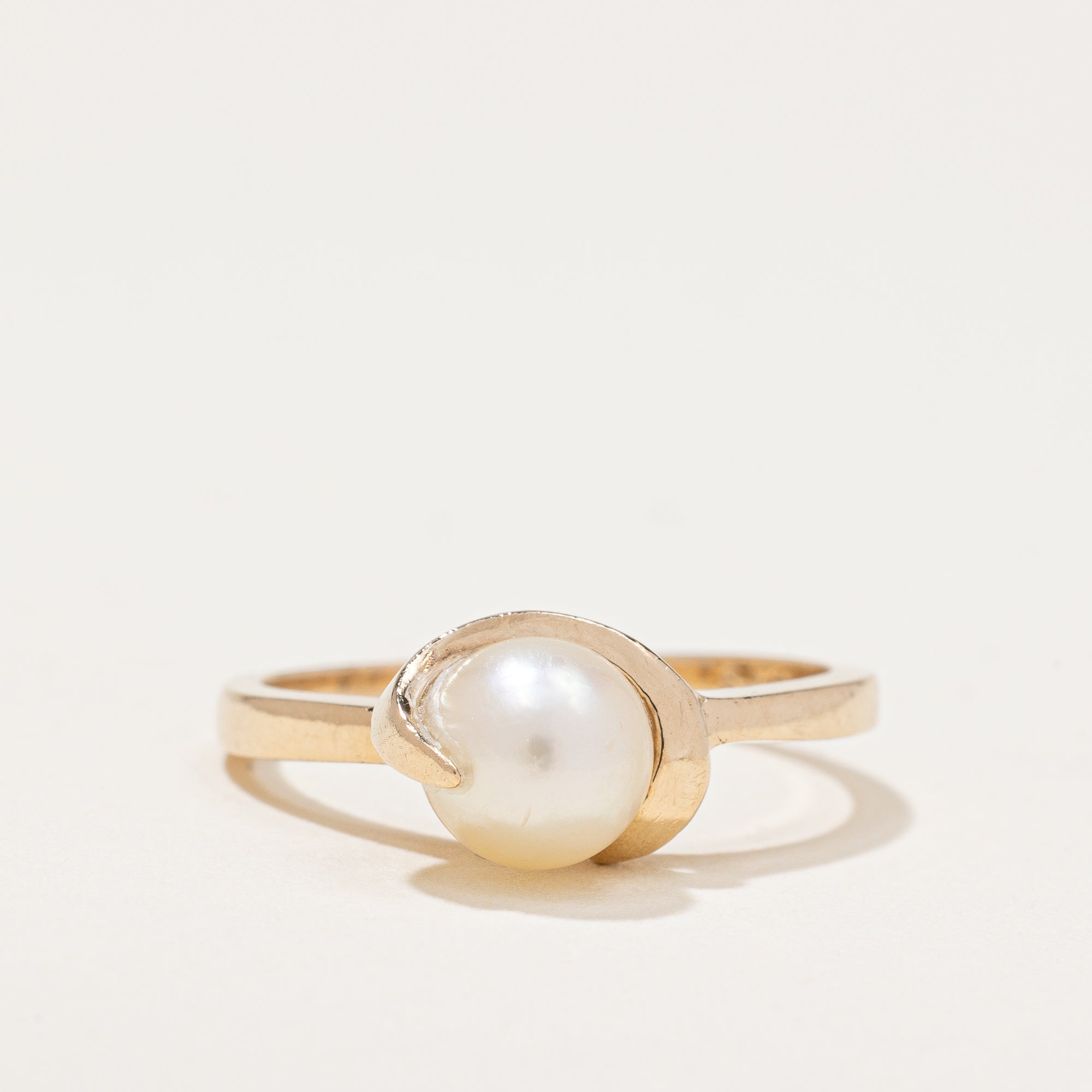 Gold Twist Pearl Ring | 1.68ct | SZ 5.5 |