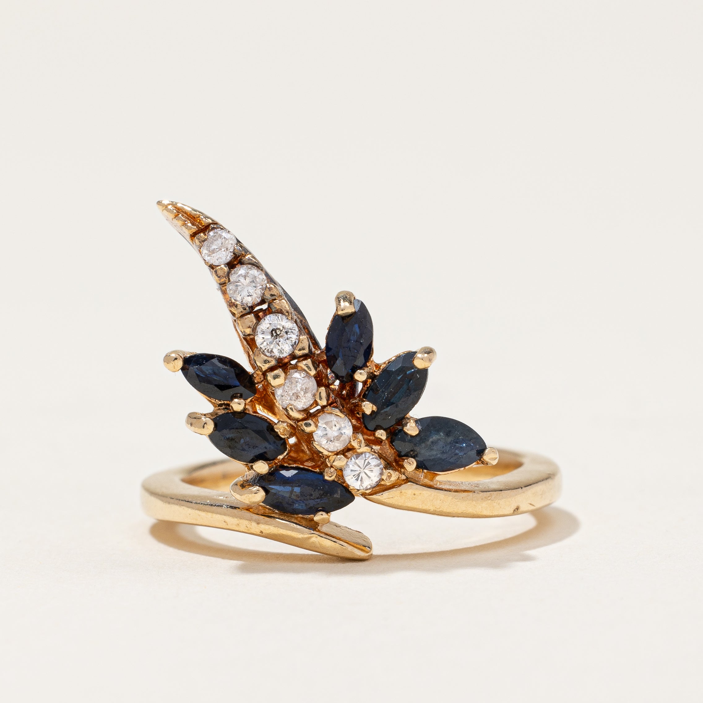 Sapphire & Diamond Cocktail Ring | 0.45ctw, 0.12ctw | SZ 5.5 |