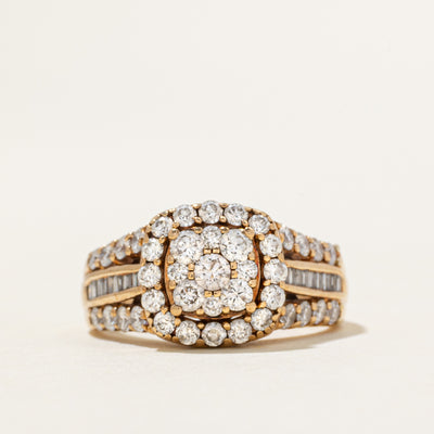 Multi-Row Diamond Halo Ring | 1.50ctw | SZ 6.75