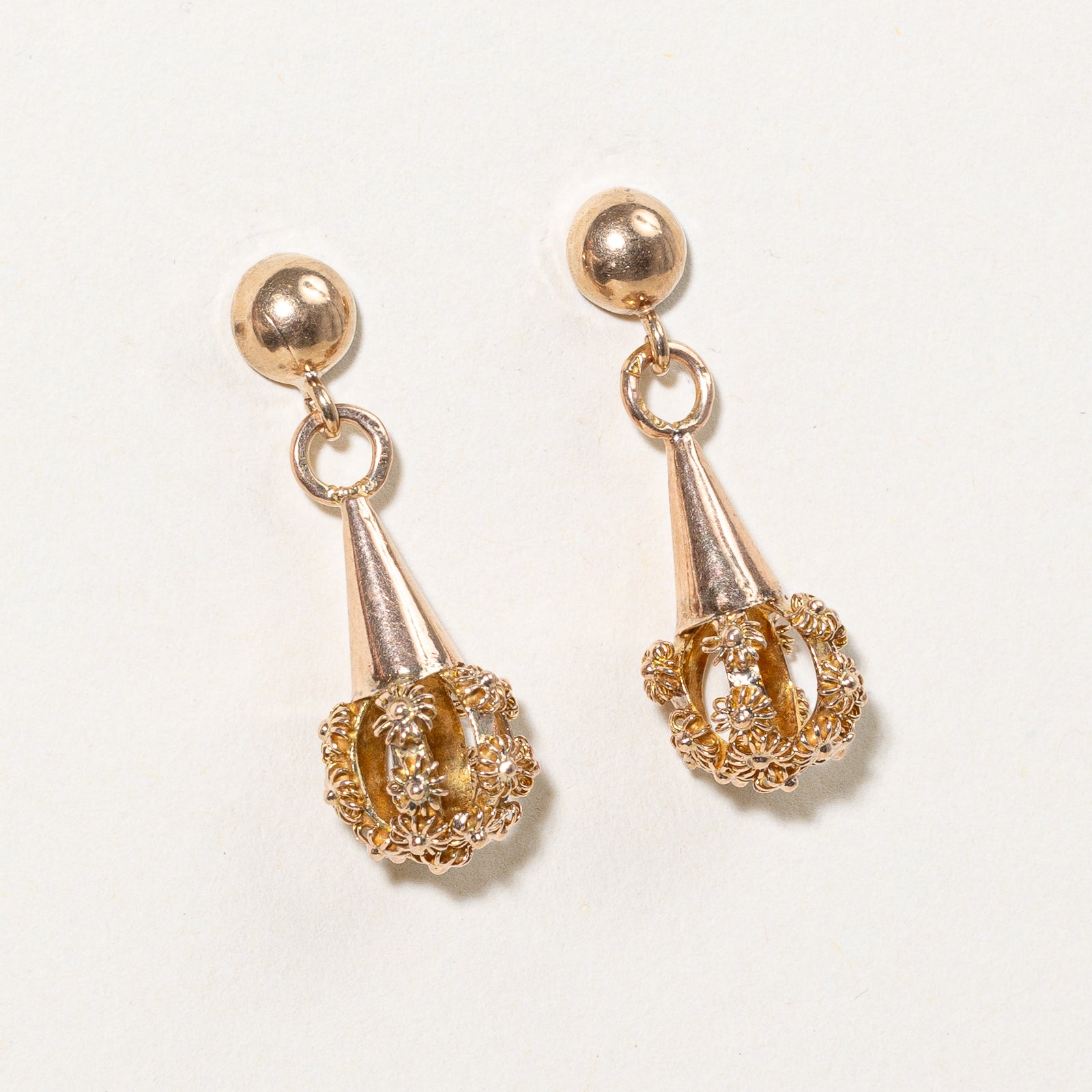 10k Yellow Gold Drop Earrings |
