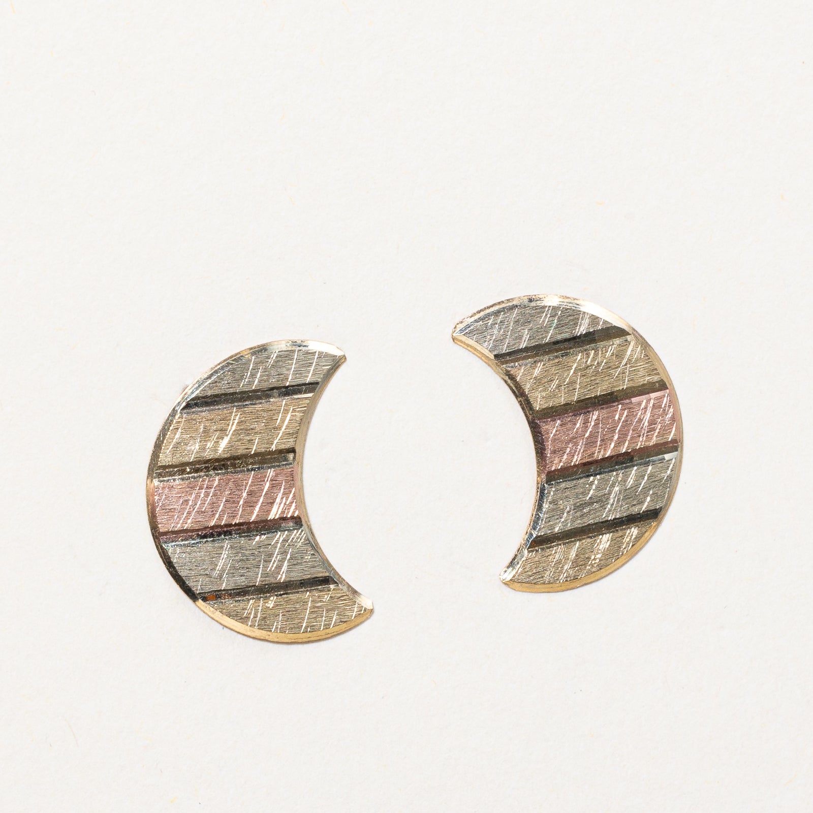 10k Tri Tone Stud Earrings |