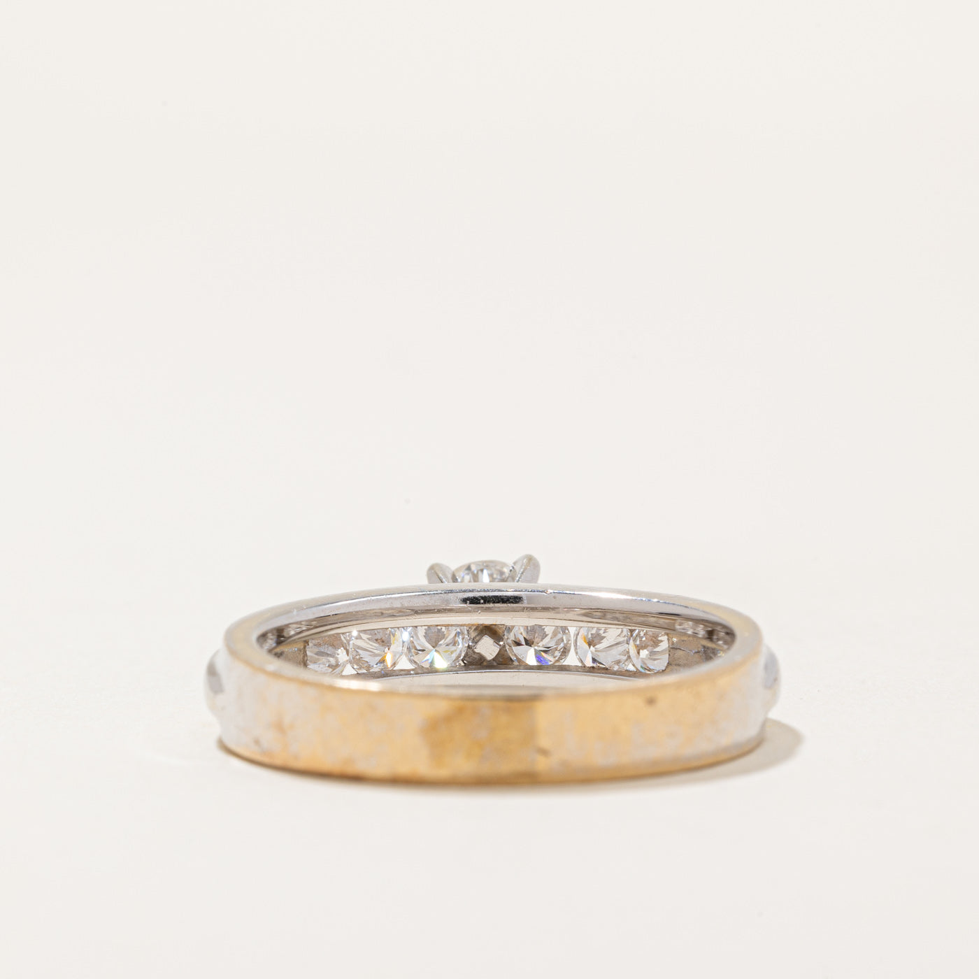 High Set Diamond Accented Engagement Ring | 0.35ct VS1 F/G, 0/42ctw | SZ 8 |