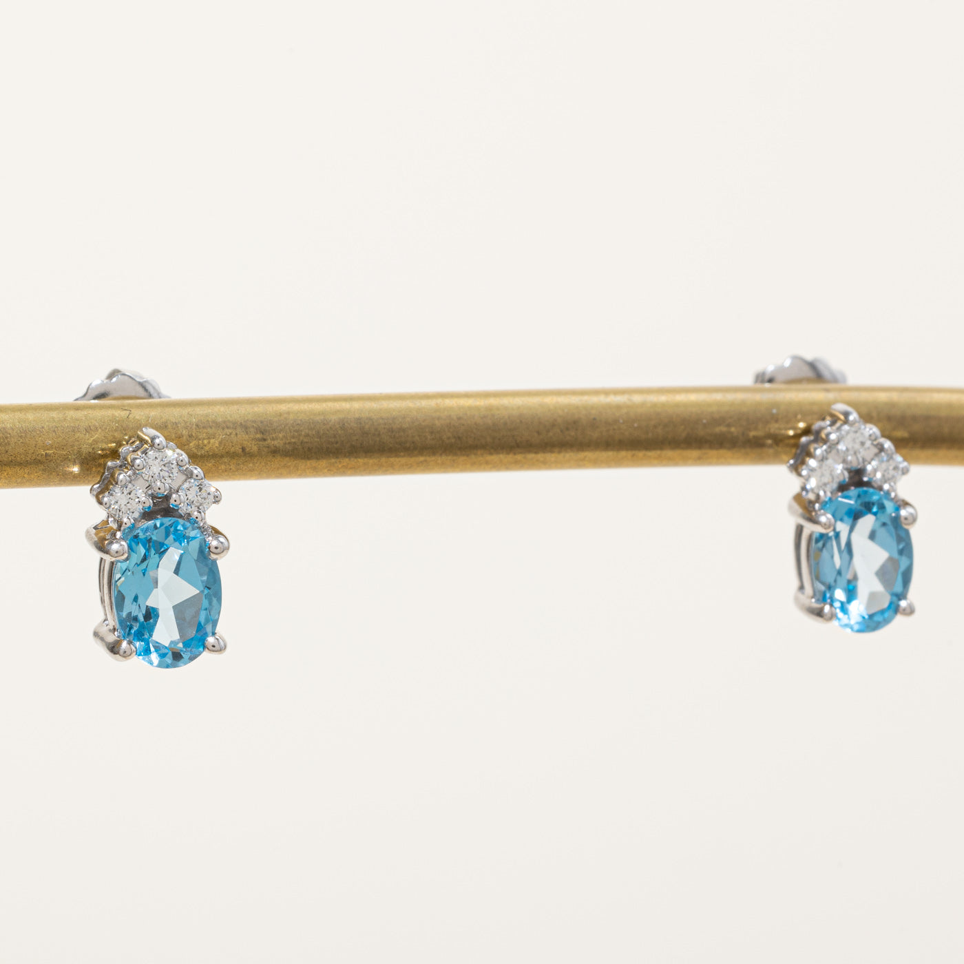 Boucles d'oreilles en topaze et diamants | 1,50 ct, 0,12 ct | 