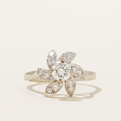 Diamond Flower Ring | 0.44ct, 0.3ctw | SZ 5.5 |