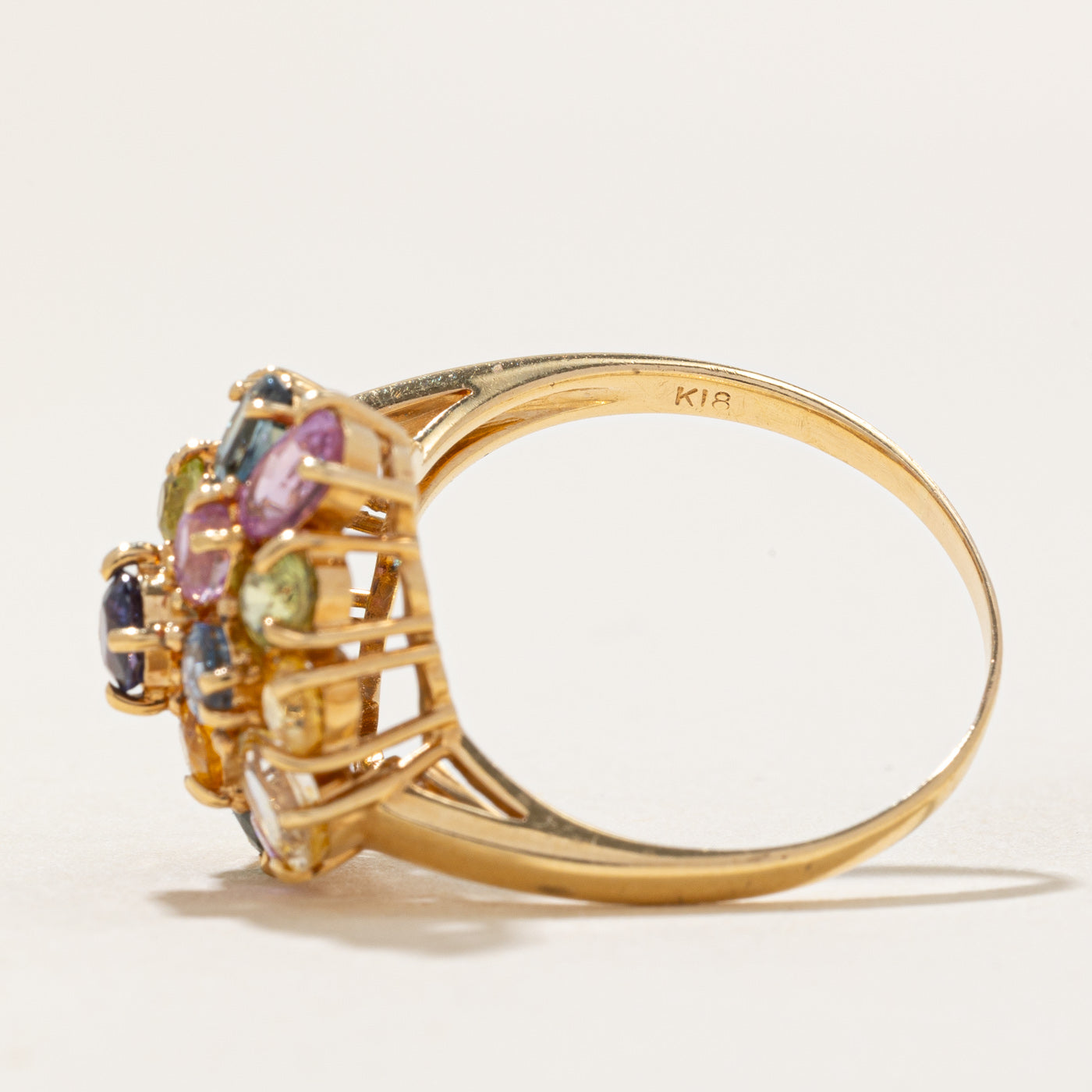 High Set Multi Coloured Sapphire Ring | 3.20ctw | SZ 8 |