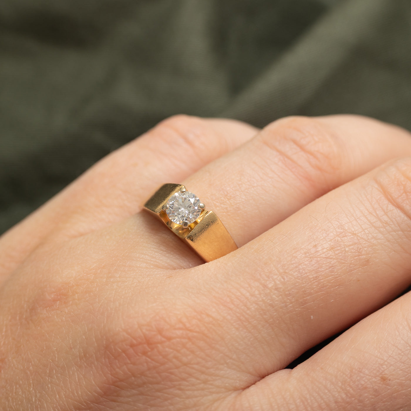 Tapered Solitaire Diamond Engagement Ring | 0.60 ct, SZ 7.75 |