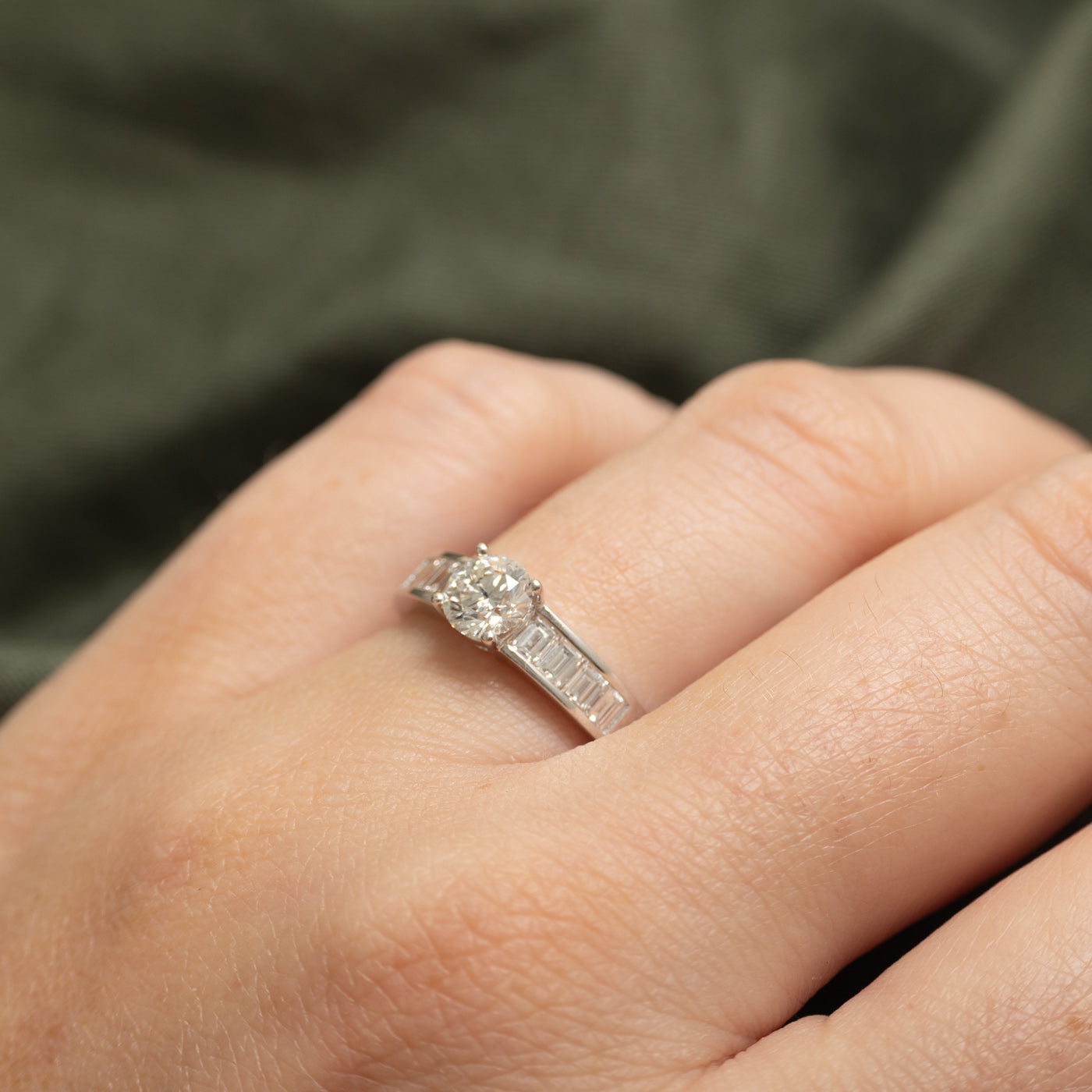 Solitaire with Channel Accents Engagement Ring | 1.07 ctw, SZ 6.75 |