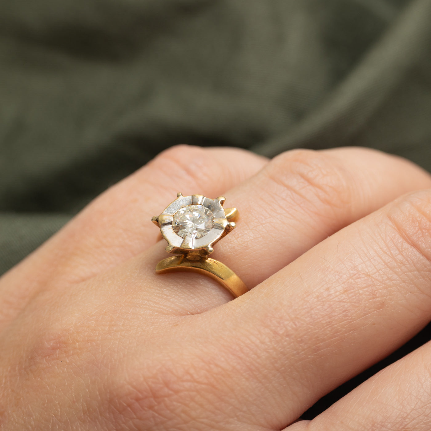 Ship Wheel Diamond Bypass Ring | 0.91ct | SZ 5.75 |