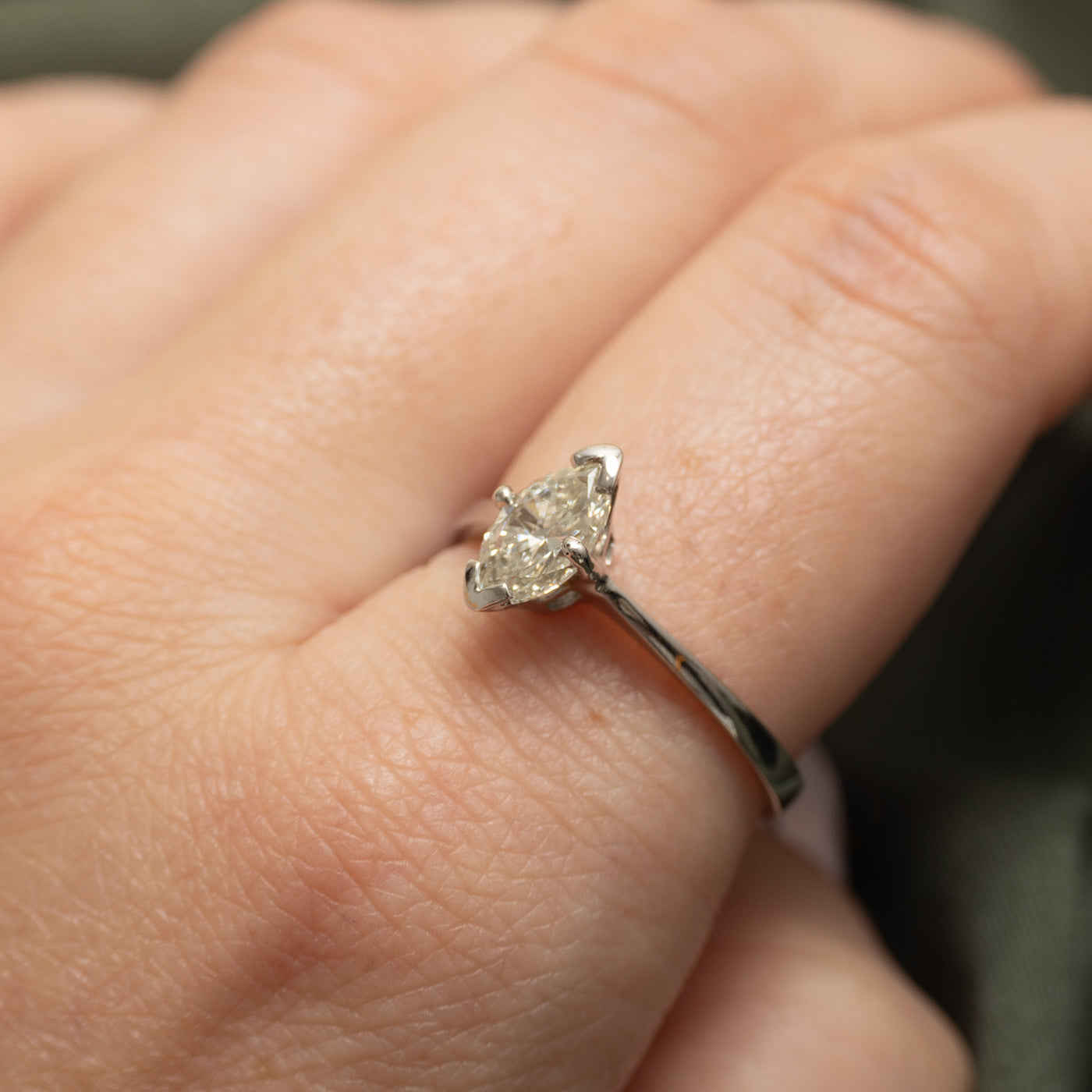 Solitaire Marquise Diamond Engagement Ring | 1.00ct | SZ 9.5 |