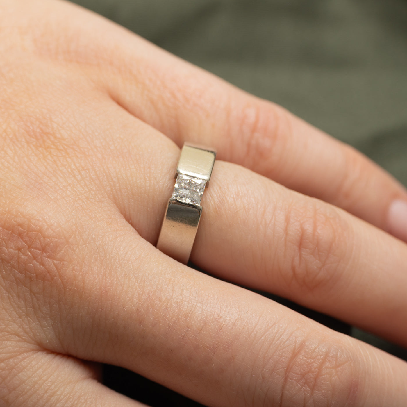 Tension Set Solitaire Diamond Ring | 0.55ct | SZ 5.25 |
