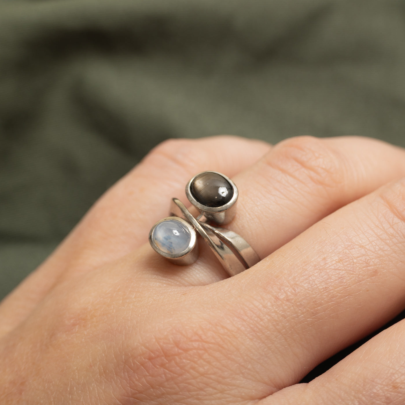 Blue & Black Star Sapphire Ring | 1.30ct, 1.00ct | SZ 6.5 |