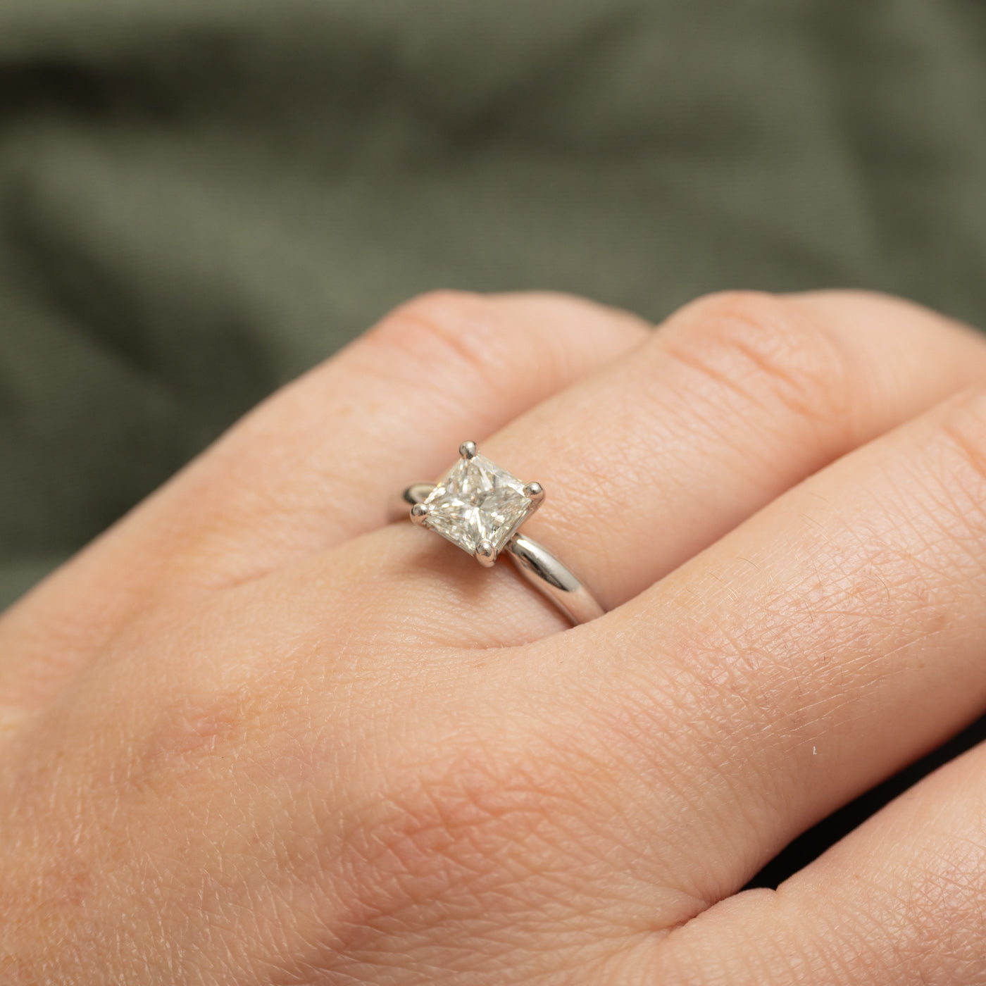Princess Solitaire Diamond Engagement Ring | 1.10 ct, SZ 5.5 |
