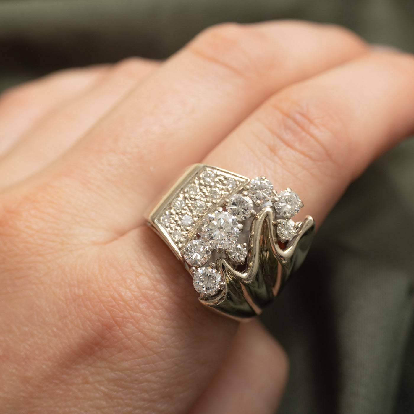 Heavy Diamond Cluster Ring | 2.18 ctw, SZ 9.25 |