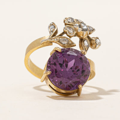 Rose Cut Diamond & Synthetic Sapphire Ring | 7.50ct, 0.22ctw | SZ 7 |