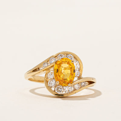 Yellow Sapphire & Diamond Bypass Ring | 1.05ct, 0.31ctw | SZ 6.5 |