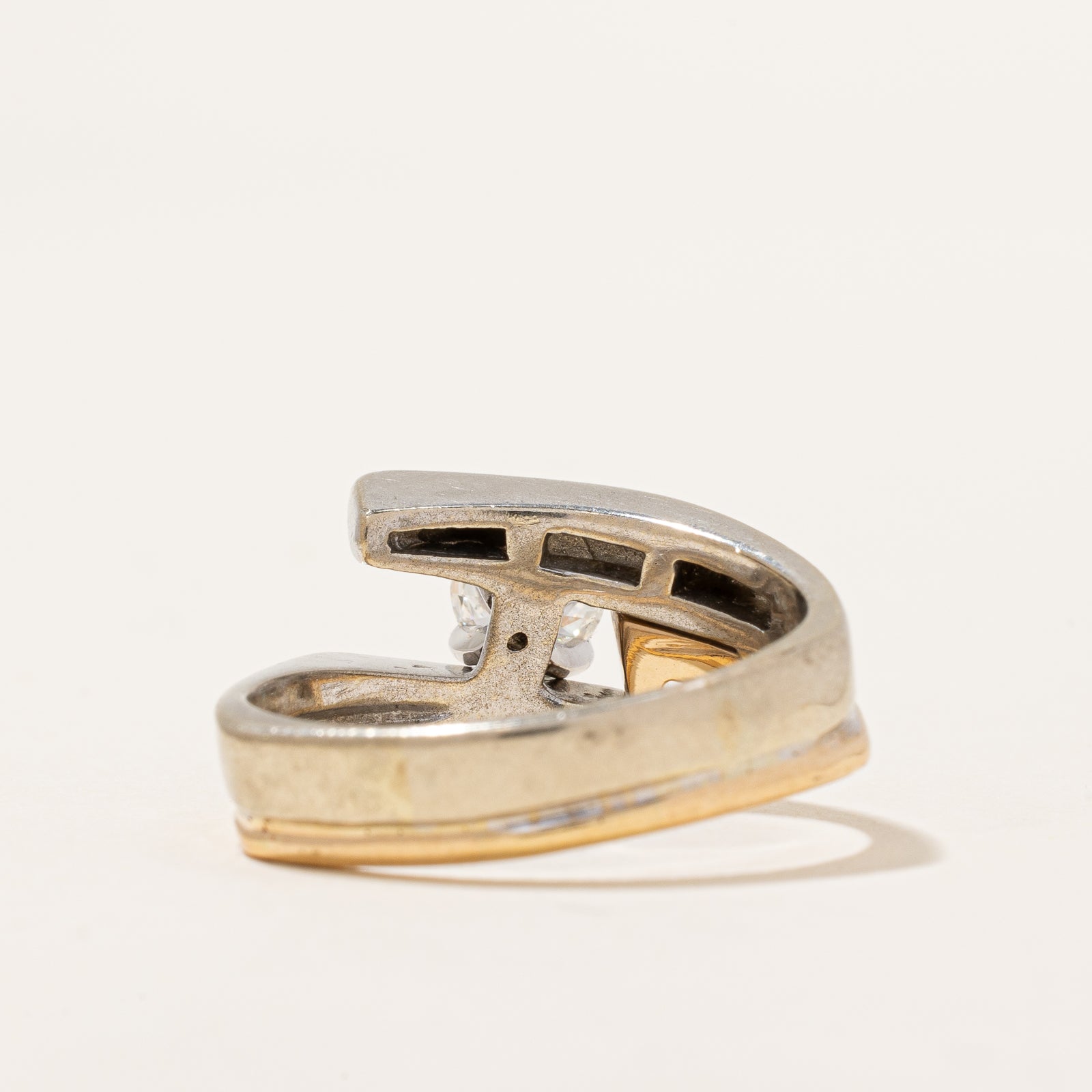 Birks' Two Tone Bypass Diamond Ring | 0.78ct | SZ 9.5 |