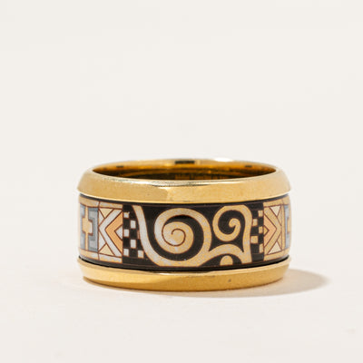 Mosaic Patterned Yellow Gold Band | SZ 6.25 |