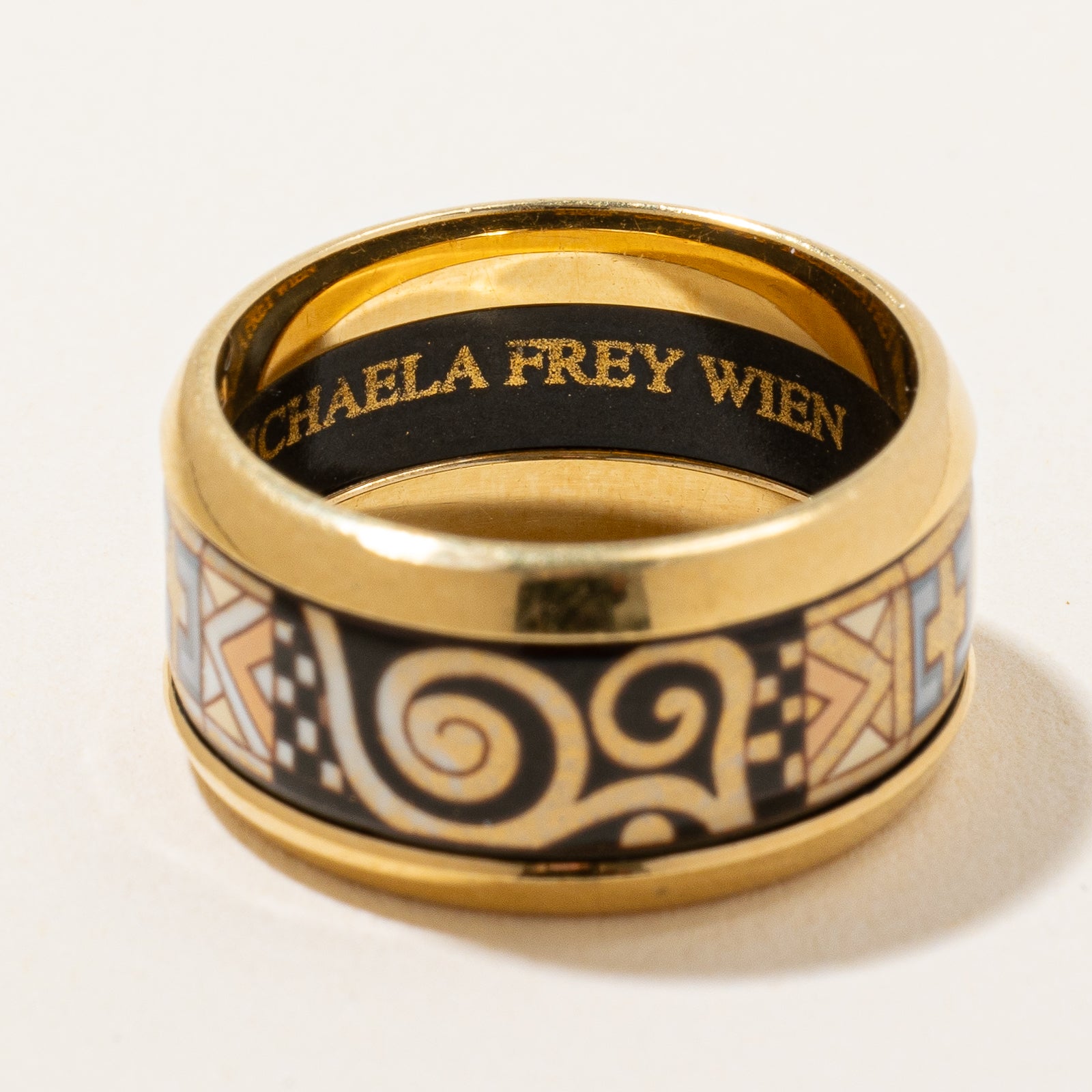 Mosaic Patterned Yellow Gold Band | SZ 6.25 |