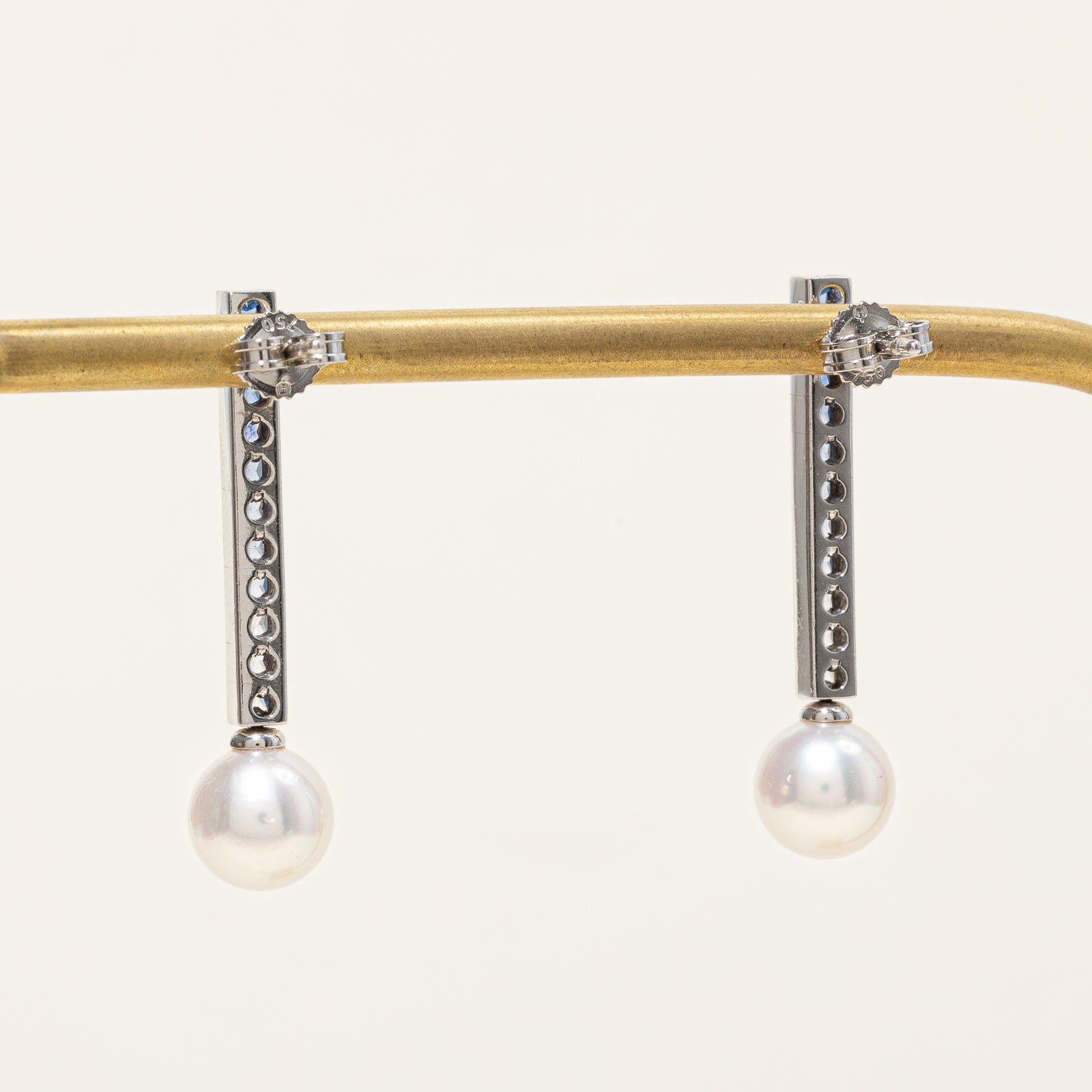 Boucles d'oreilles « Mikimoto » Elements of Life en perles Akoya et saphirs Océan | 8 mm, 1,49 ct | 