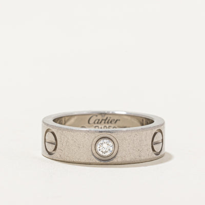 'Cartier' Love Ring in Platinum with Diamond | 0.02 ct, SZ 5.75 |