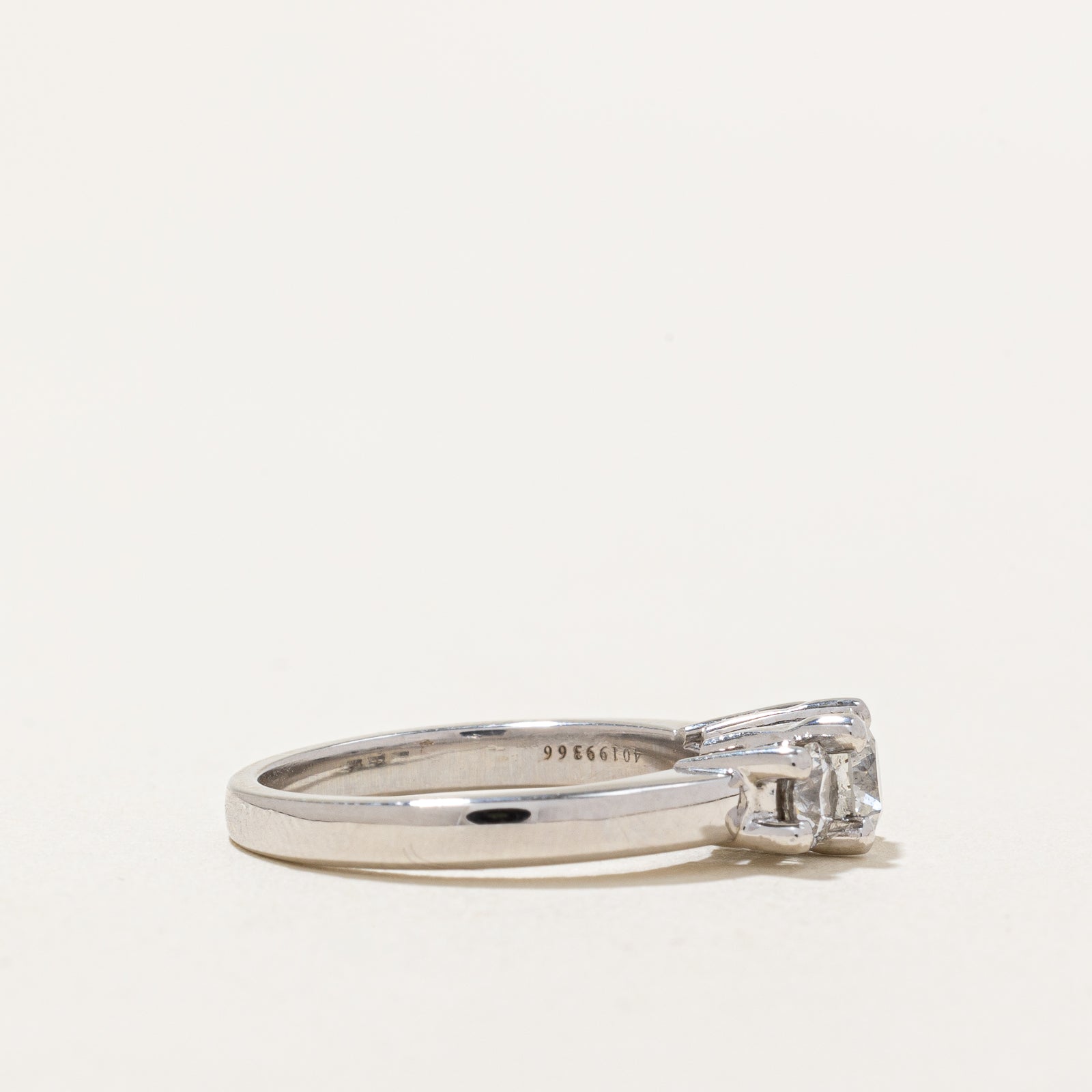 'Birks' Three Stone Diamond White Gold Ring | 0.43ct, 0.35 ctw | SZ 5 |