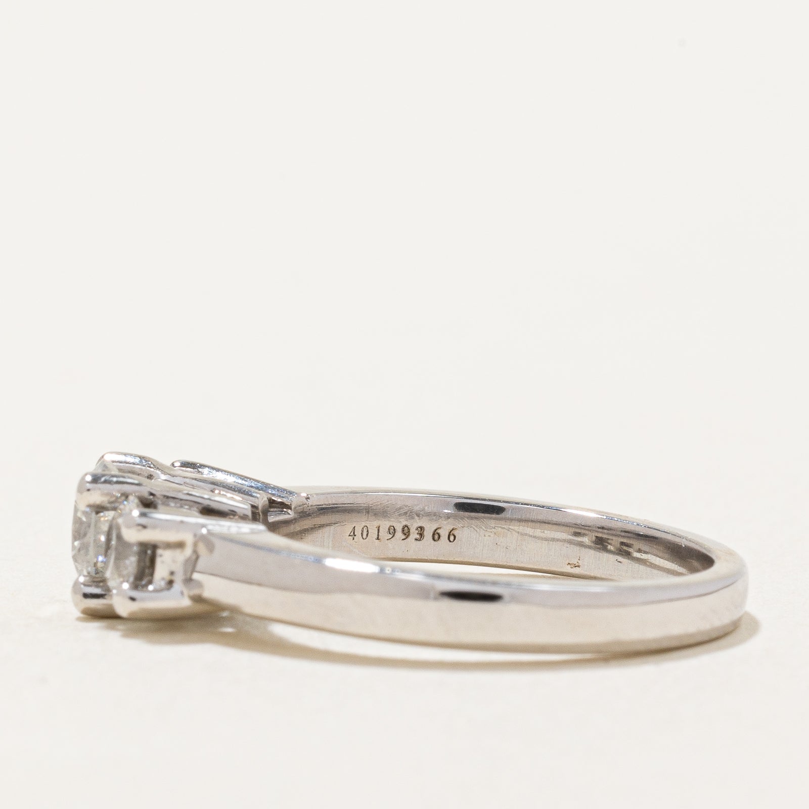 'Birks' Three Stone Diamond White Gold Ring | 0.43ct, 0.35 ctw | SZ 5 |