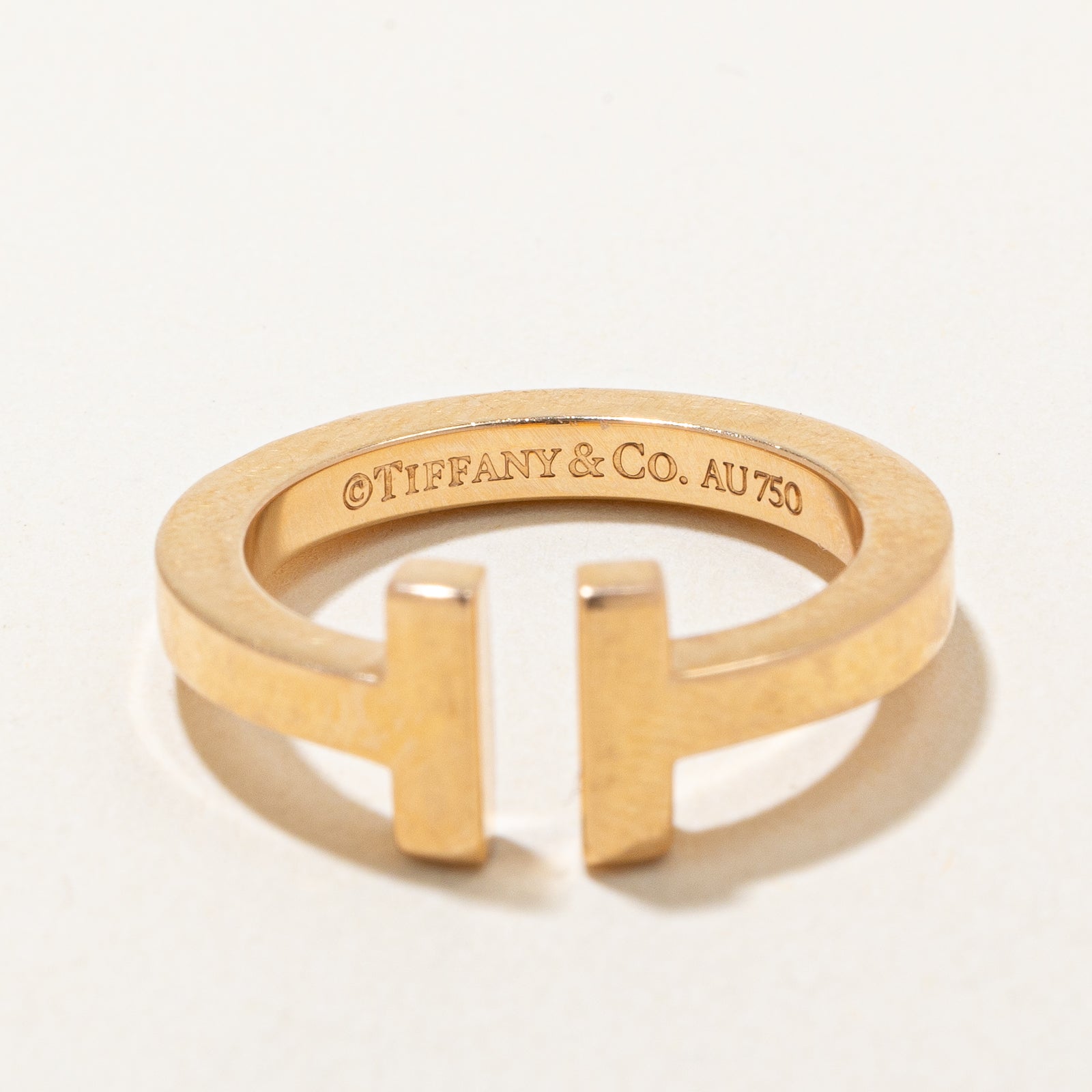 'Tiffany & Co.' T Square 18k Rose Gold Ring | SZ 6 |