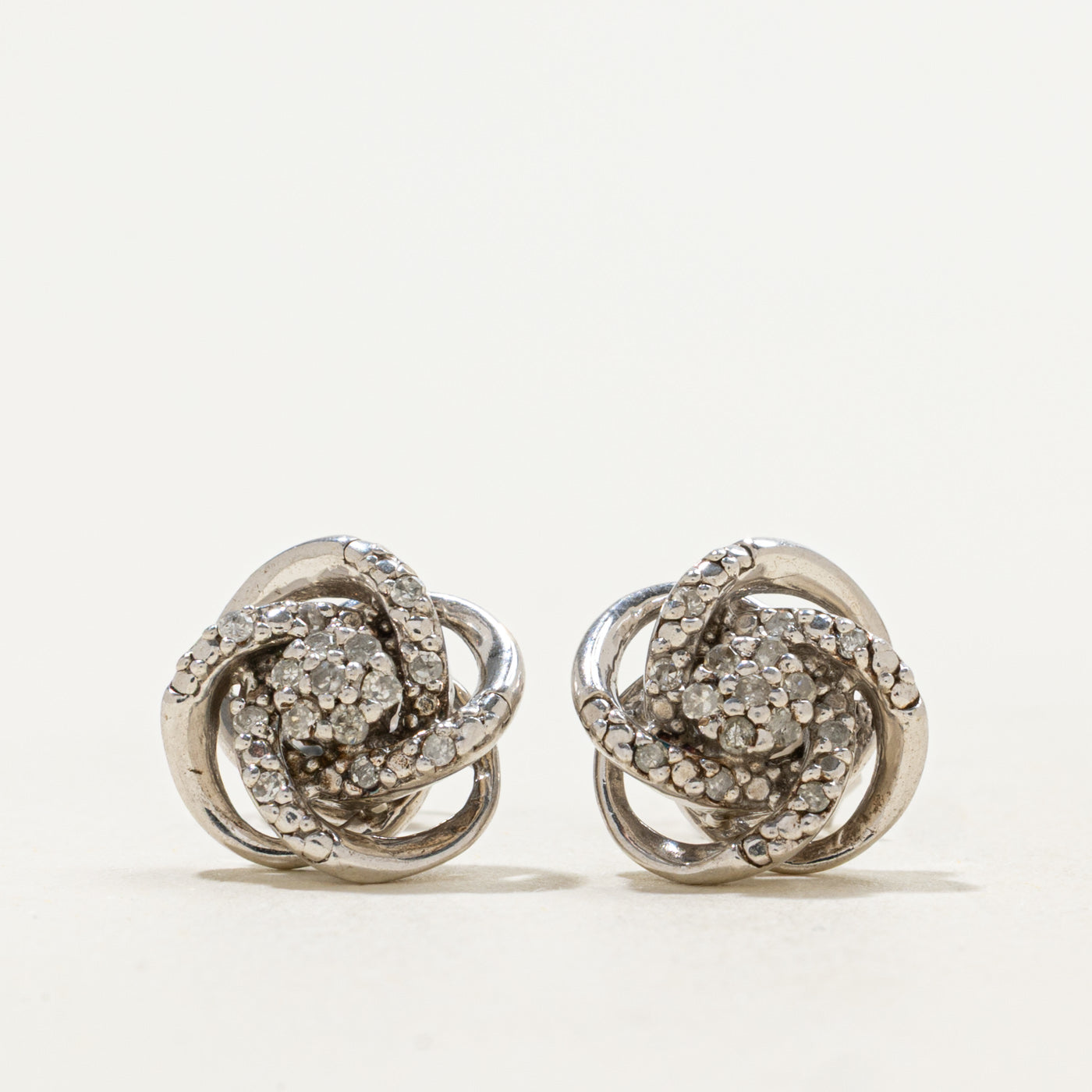 Diamond Cluster Knot Stud Earrings | 0.15ctw
