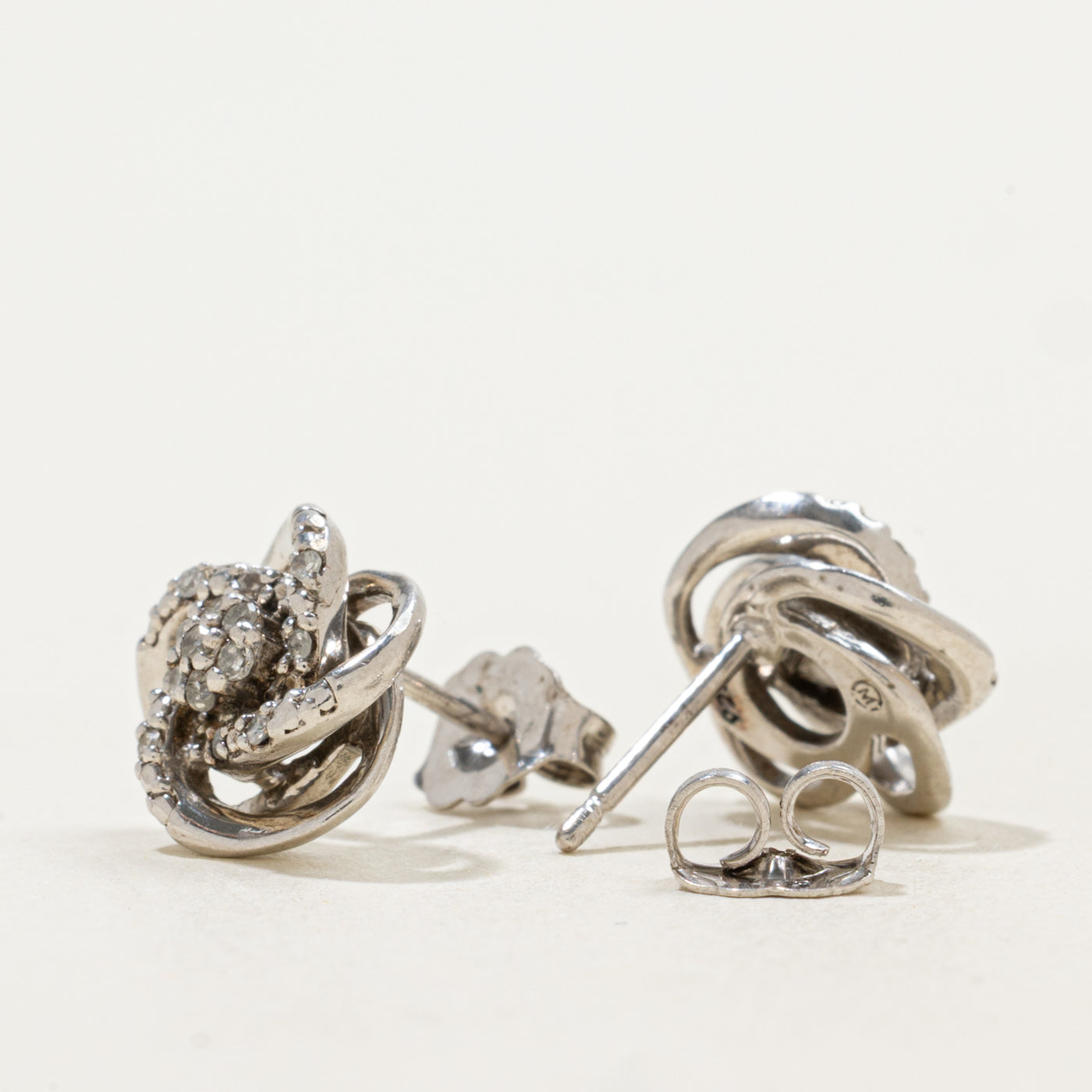 Diamond Cluster Knot Stud Earrings | 0.15ctw