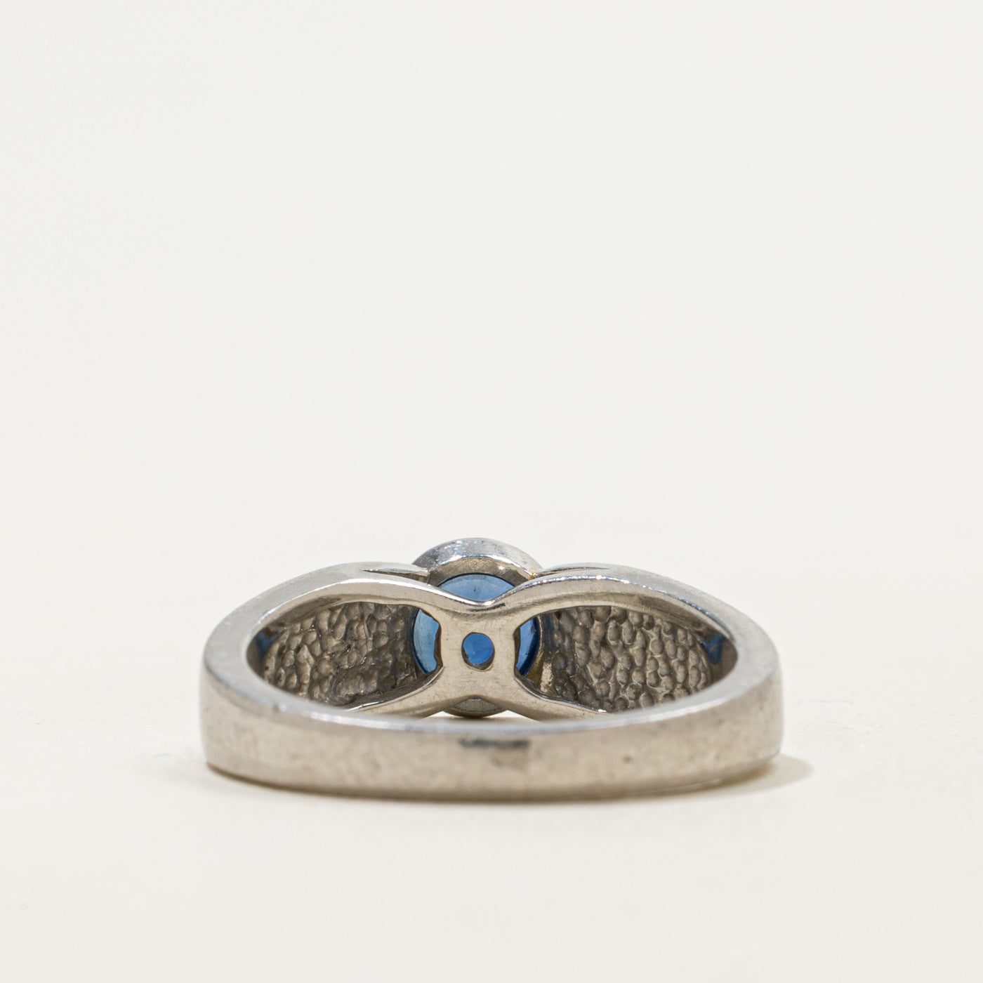 Bague solitaire en platine et saphir | Taille 5,5 | 