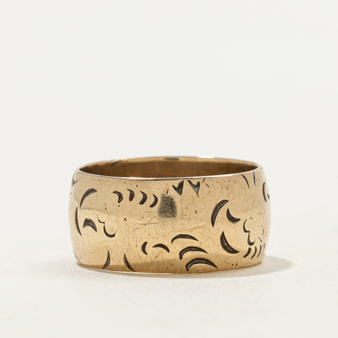 Bague de cigare en or jaune 10 carats | Taille 6,75 | 
