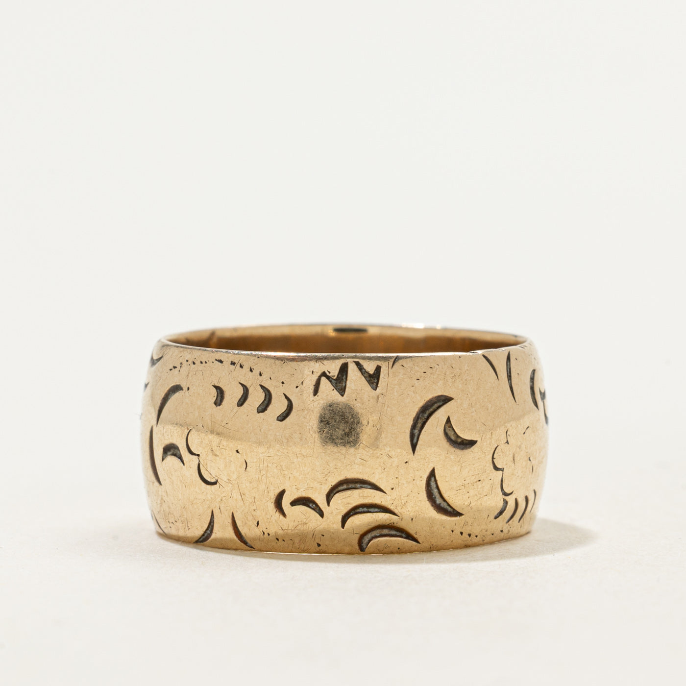 Bague de cigare en or jaune 10 carats | Taille 6,75 | 