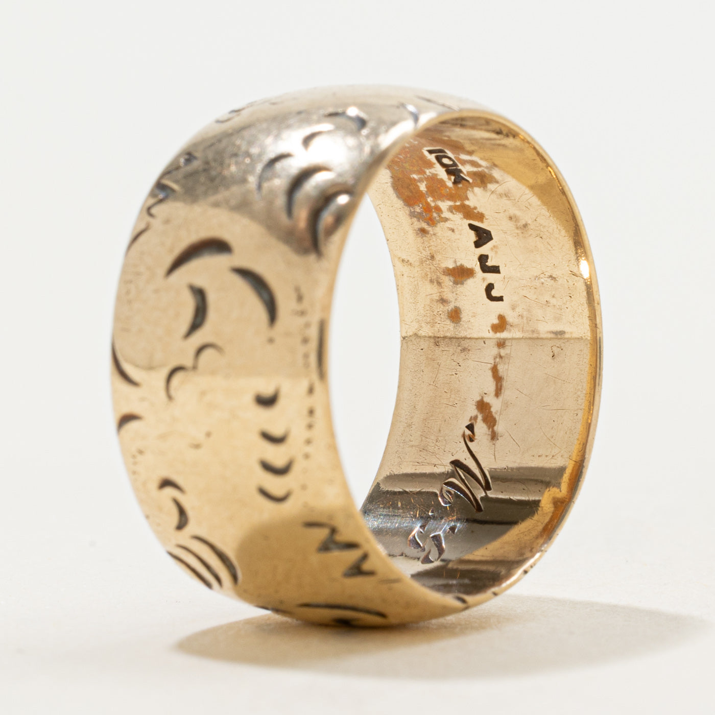 Bague de cigare en or jaune 10 carats | Taille 6,75 | 