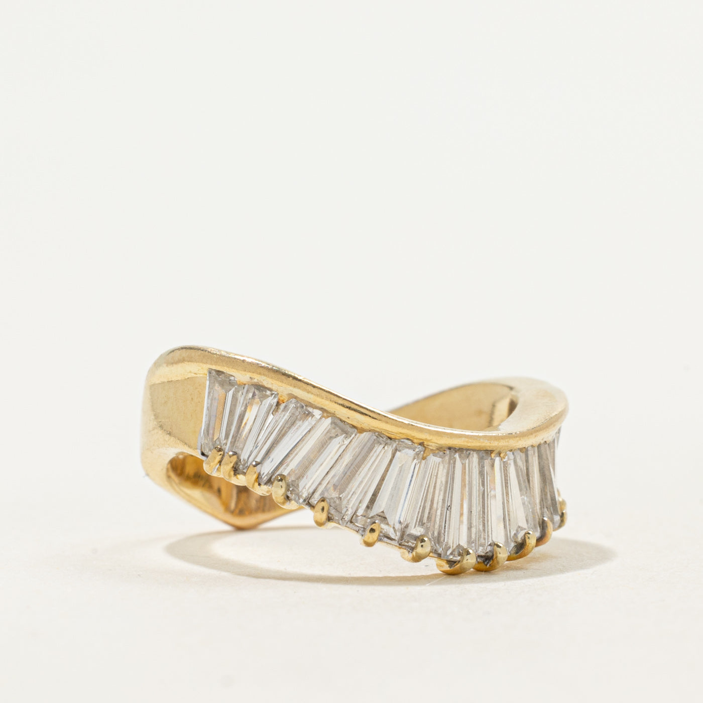 Bague en forme de V sertie de diamants | 1,00 ct | Taille 3,25 | 
